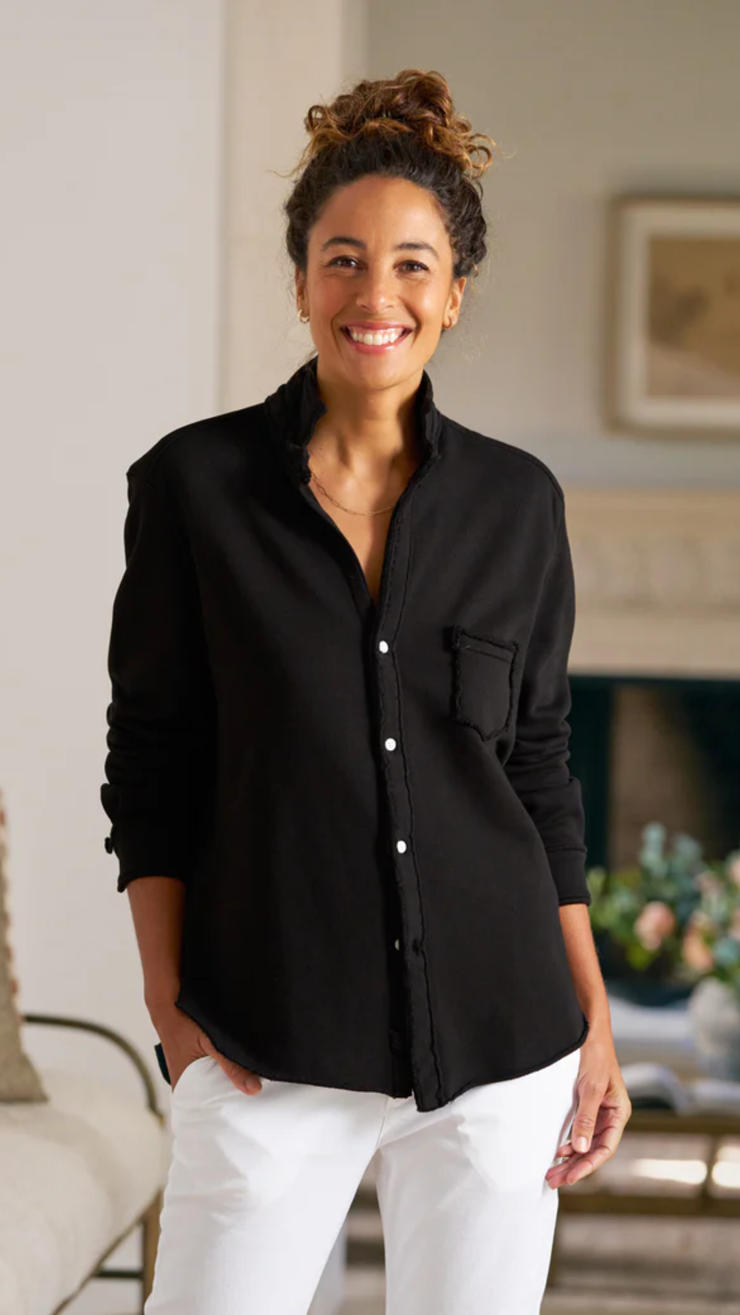Frank & Eileen Relaxed Button Up Sweatshirt
