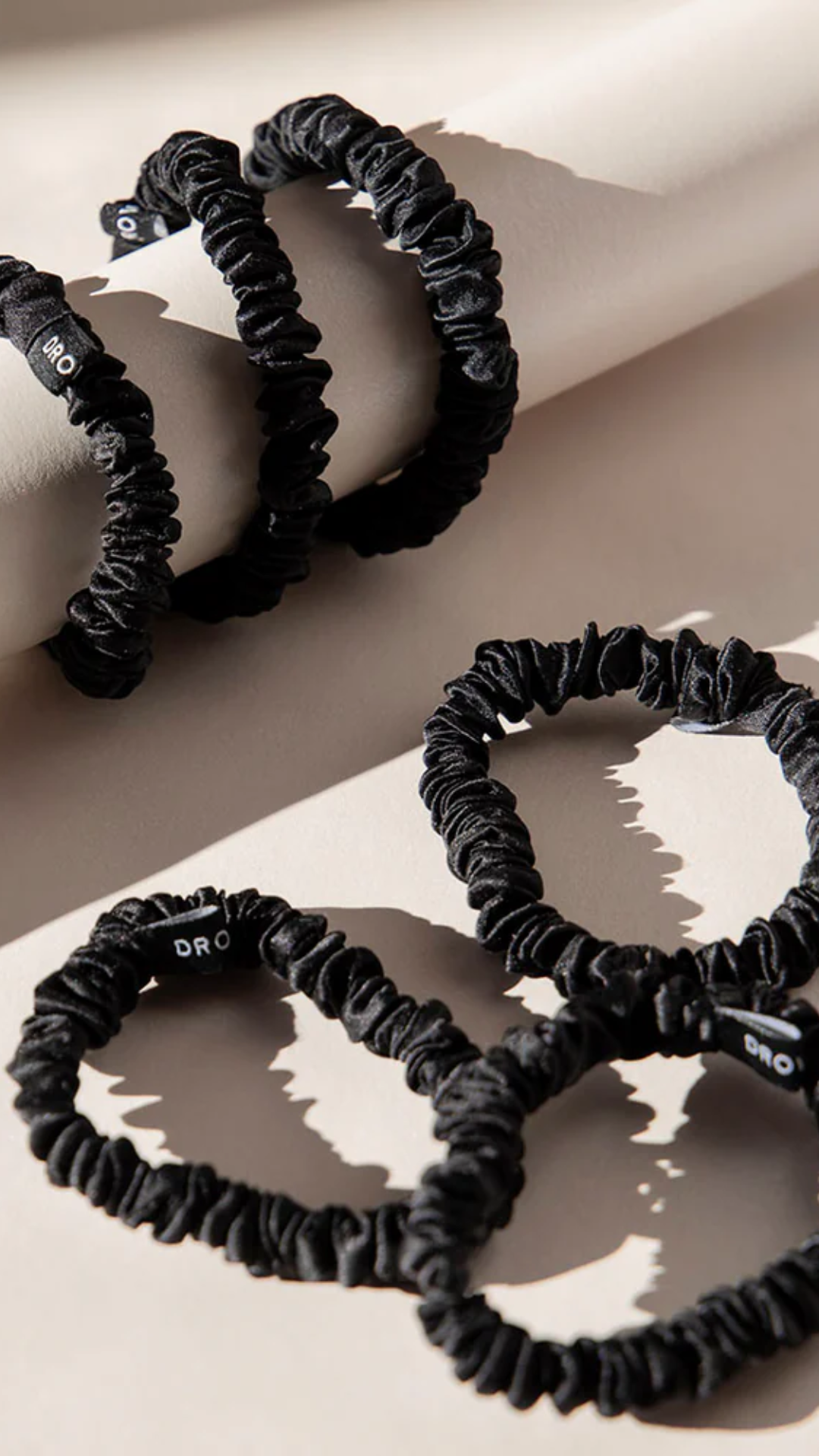 Drowsy Skinny Scrunchie Set in Black Jade