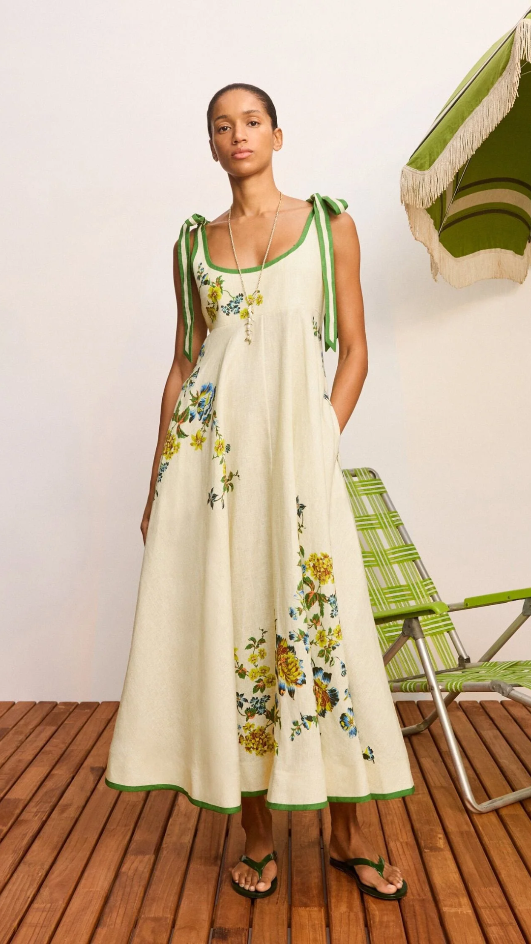 ALÉMAIS Phyllis Ballet Sundress in Cream