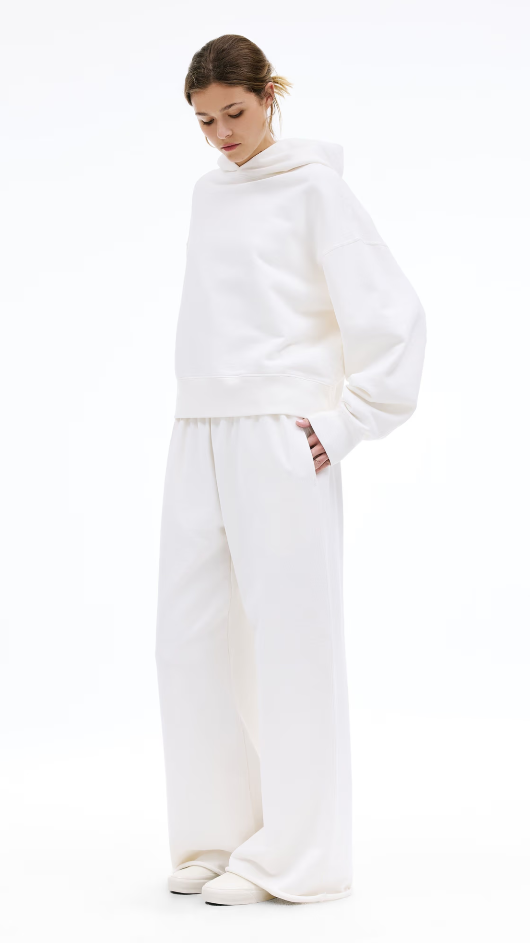 SLVRLAKE Wide Leg Sweatpant in Natural White