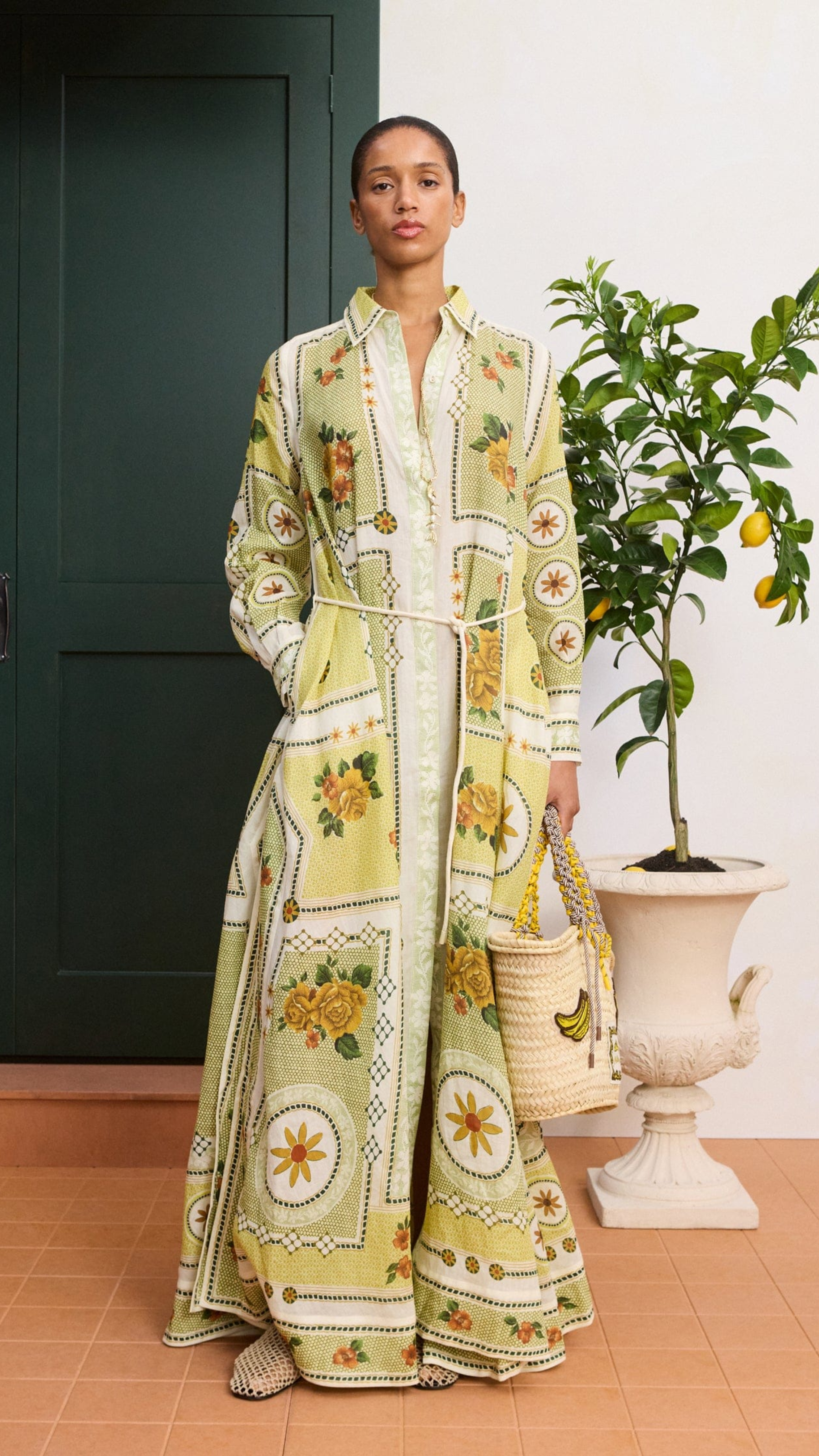 Alemais Dixie Shirt Dress in Cirtus