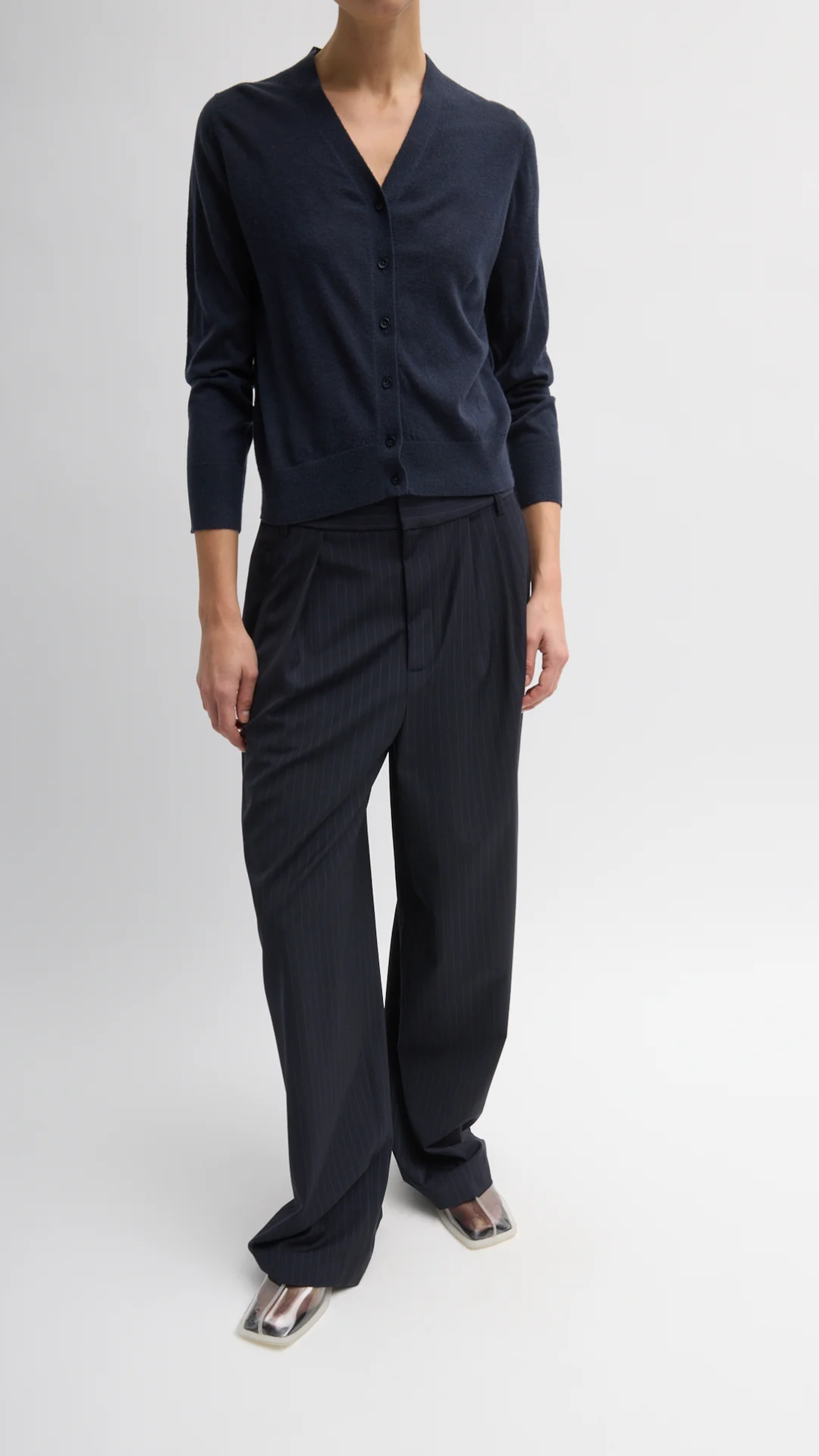 Tibi Shrunken Cardigan in Navy