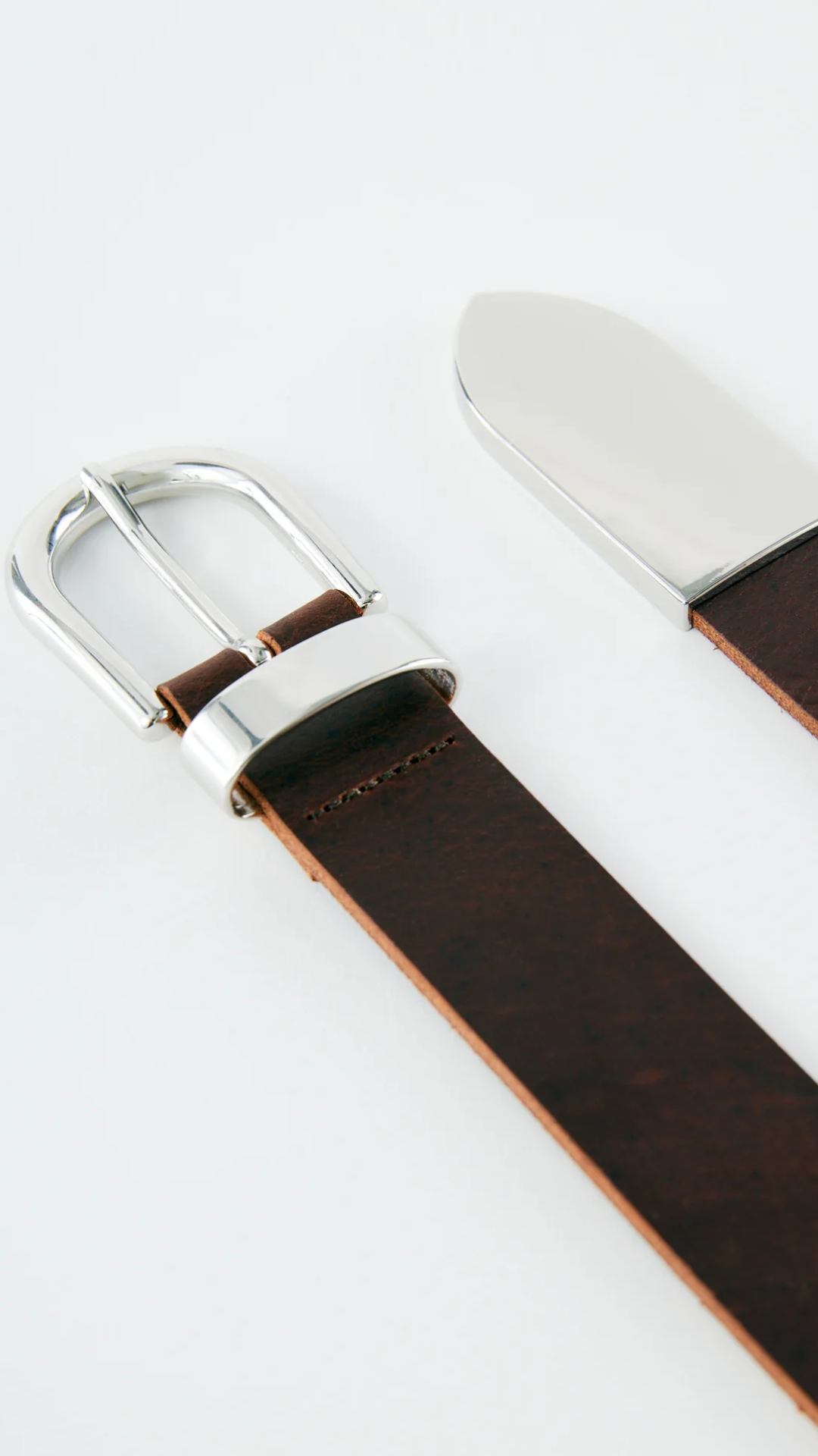 Tibi Carlos Leather Belt in Brown