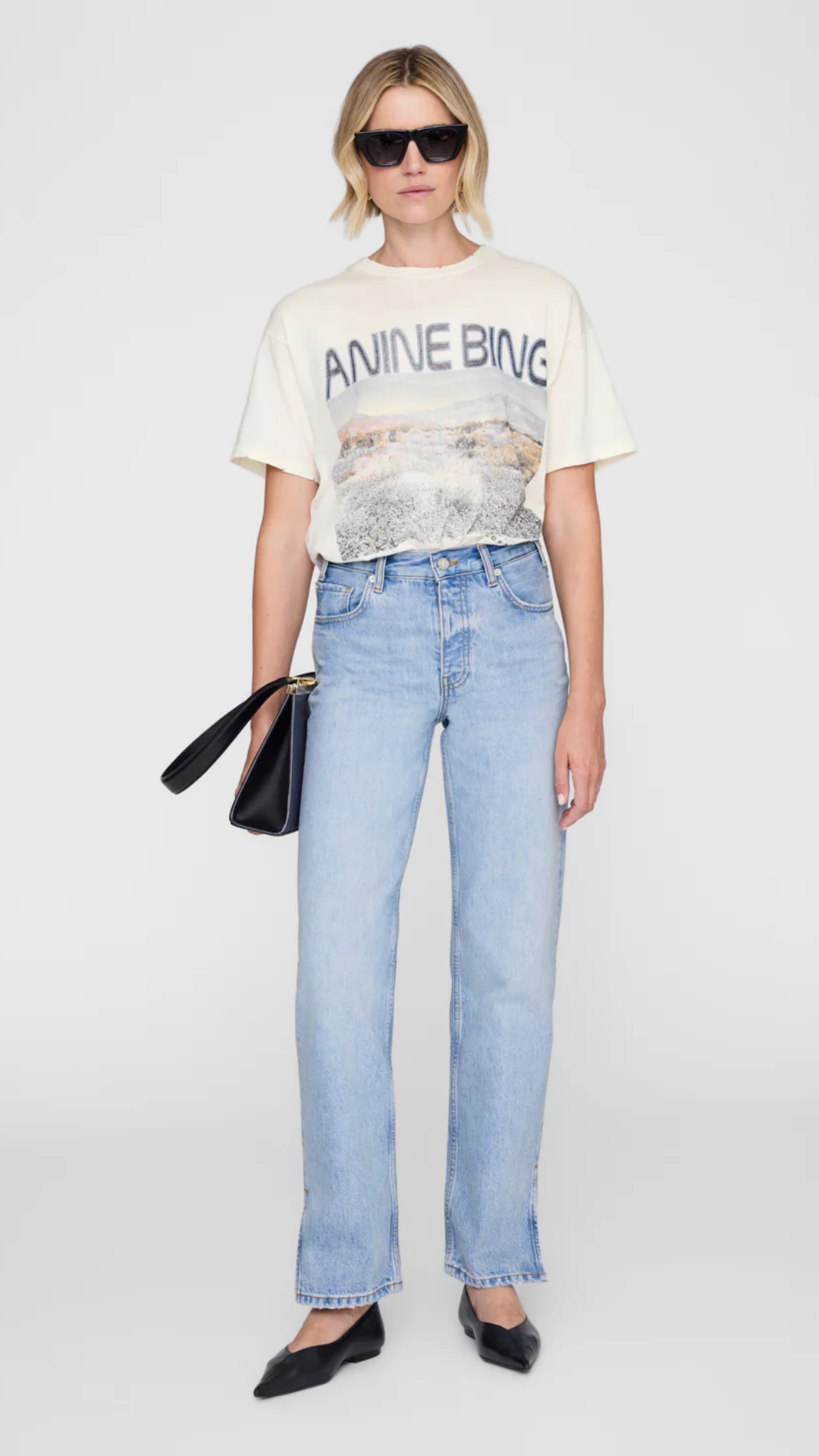 Anine Bing Cade Tee Wildflowers in Off White