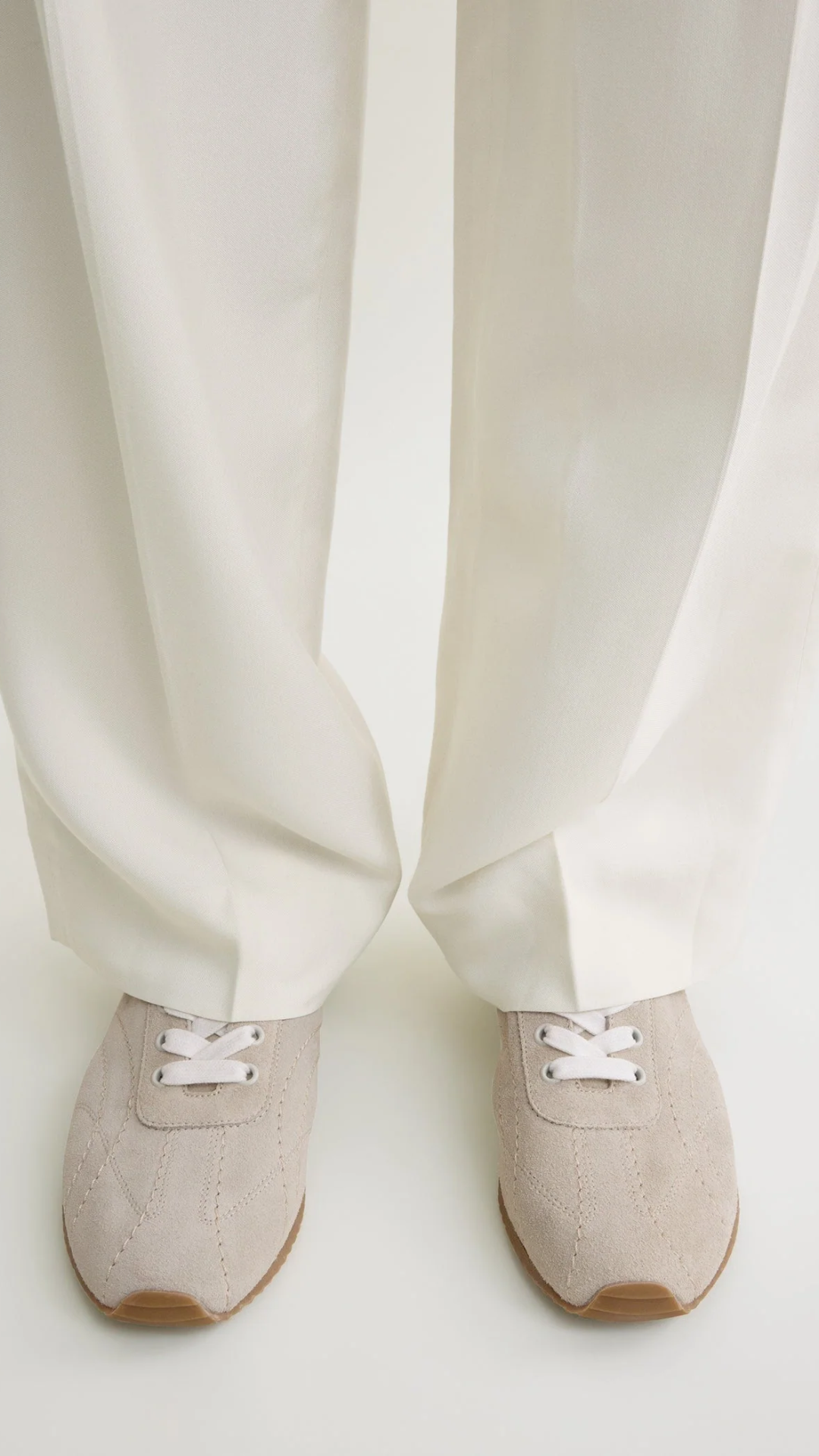 Toteme Flex Suede Sneakers in Stone