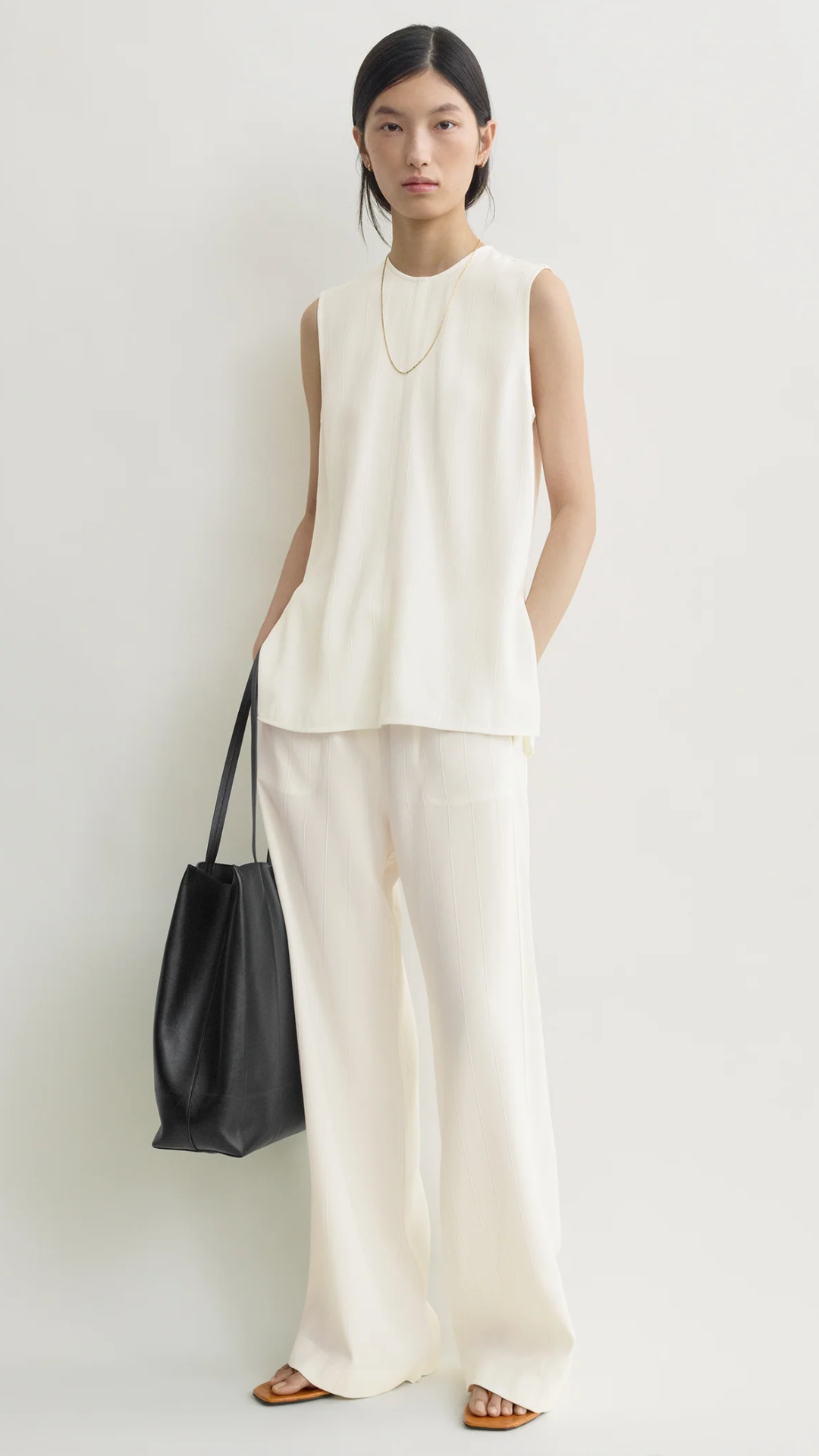Toteme Woven Stripe Top in Meringue