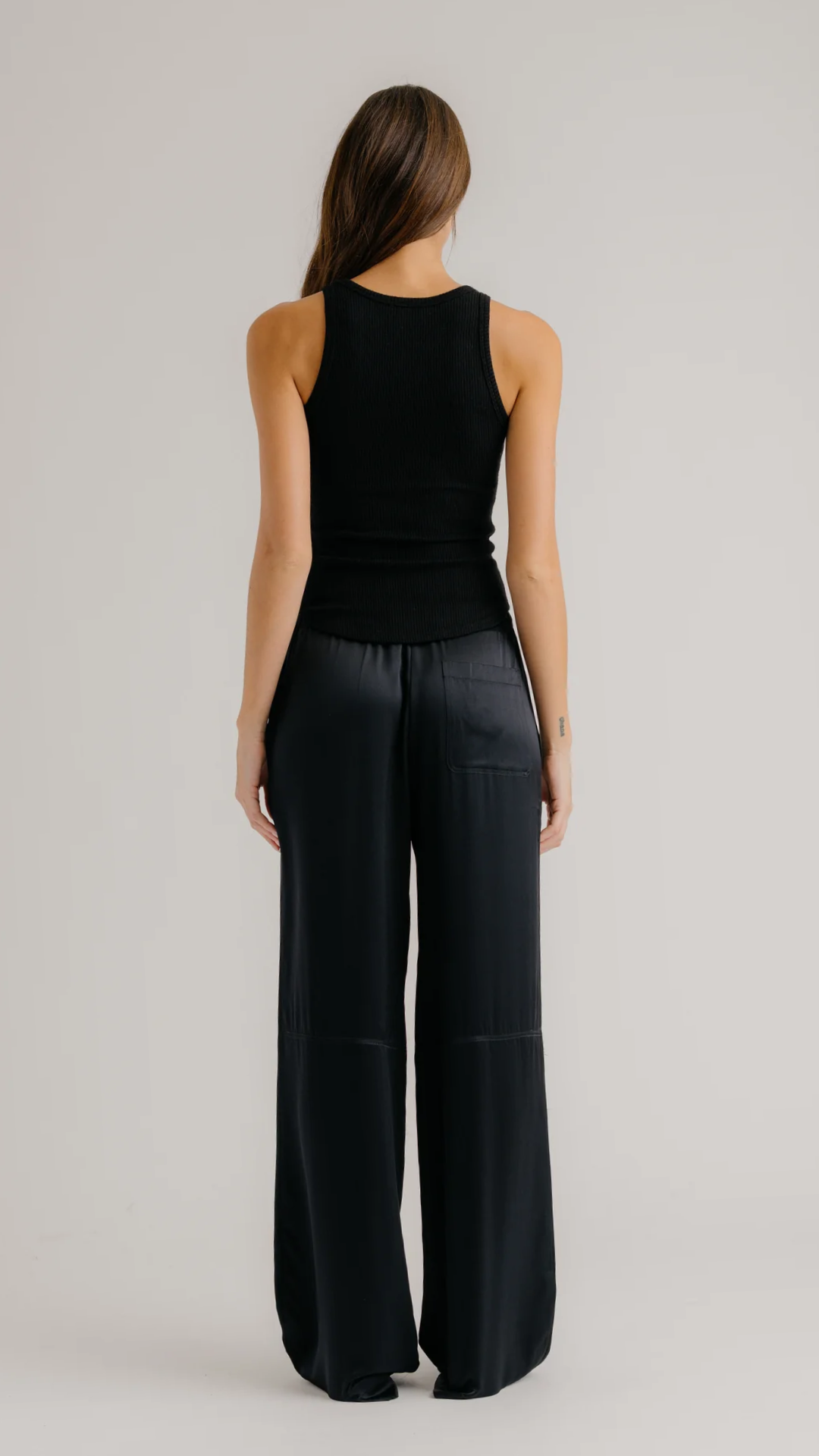 Sablyn Lexi Lower Rise Relaxed Silk Pant in Black
