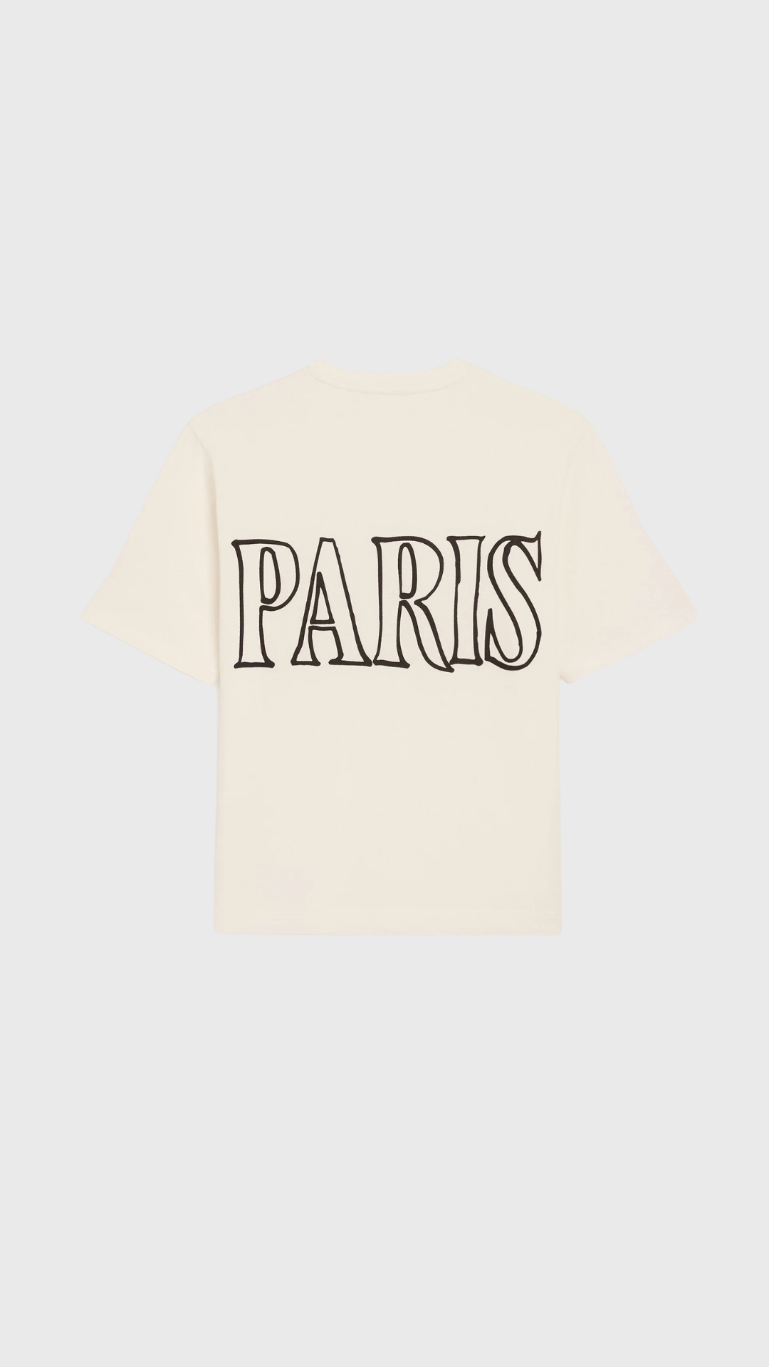 AMI Short Sleeve Cotton Ami Paris Print T-Shirt in Cream