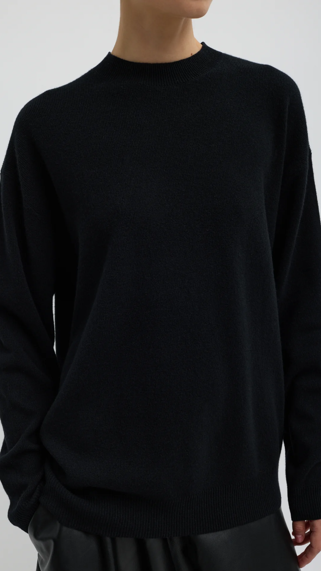 Tibi Anna Merino Wool Cut Out Pullover in Black