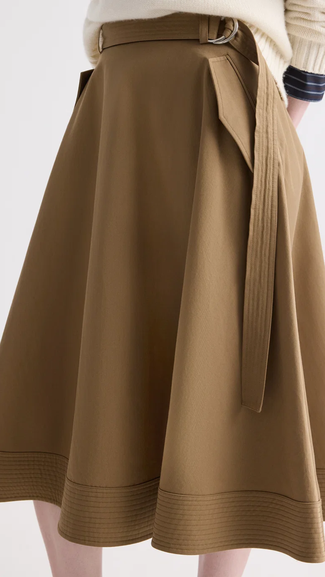 TWP Pure Intentions Skirt in British Khaki