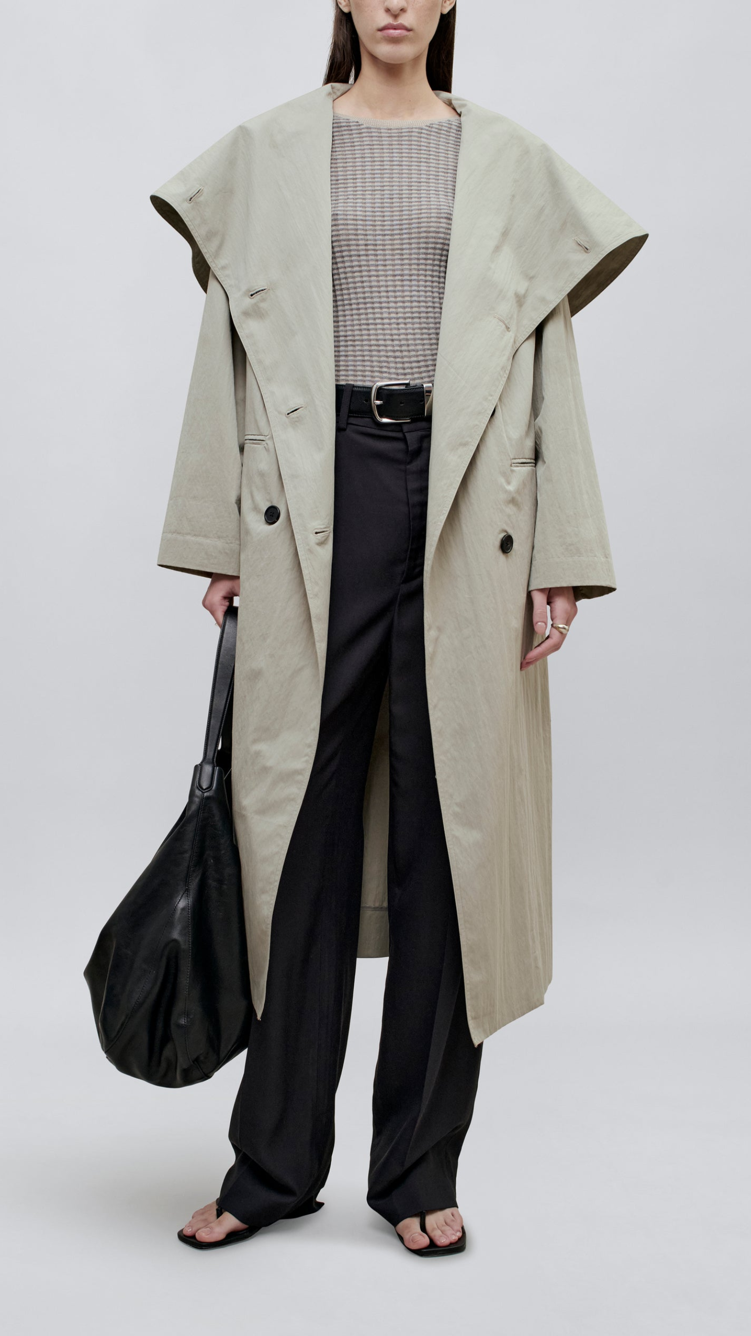 Kallmeyer Dorothy Cotton Nylon Trench Coat in Fog