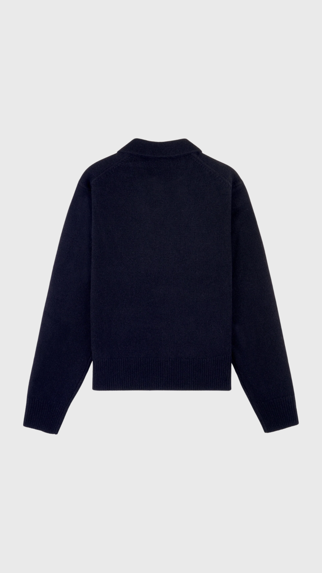 Sporty & Rich Izar S Logo Cashmere Polo in Dark Navy