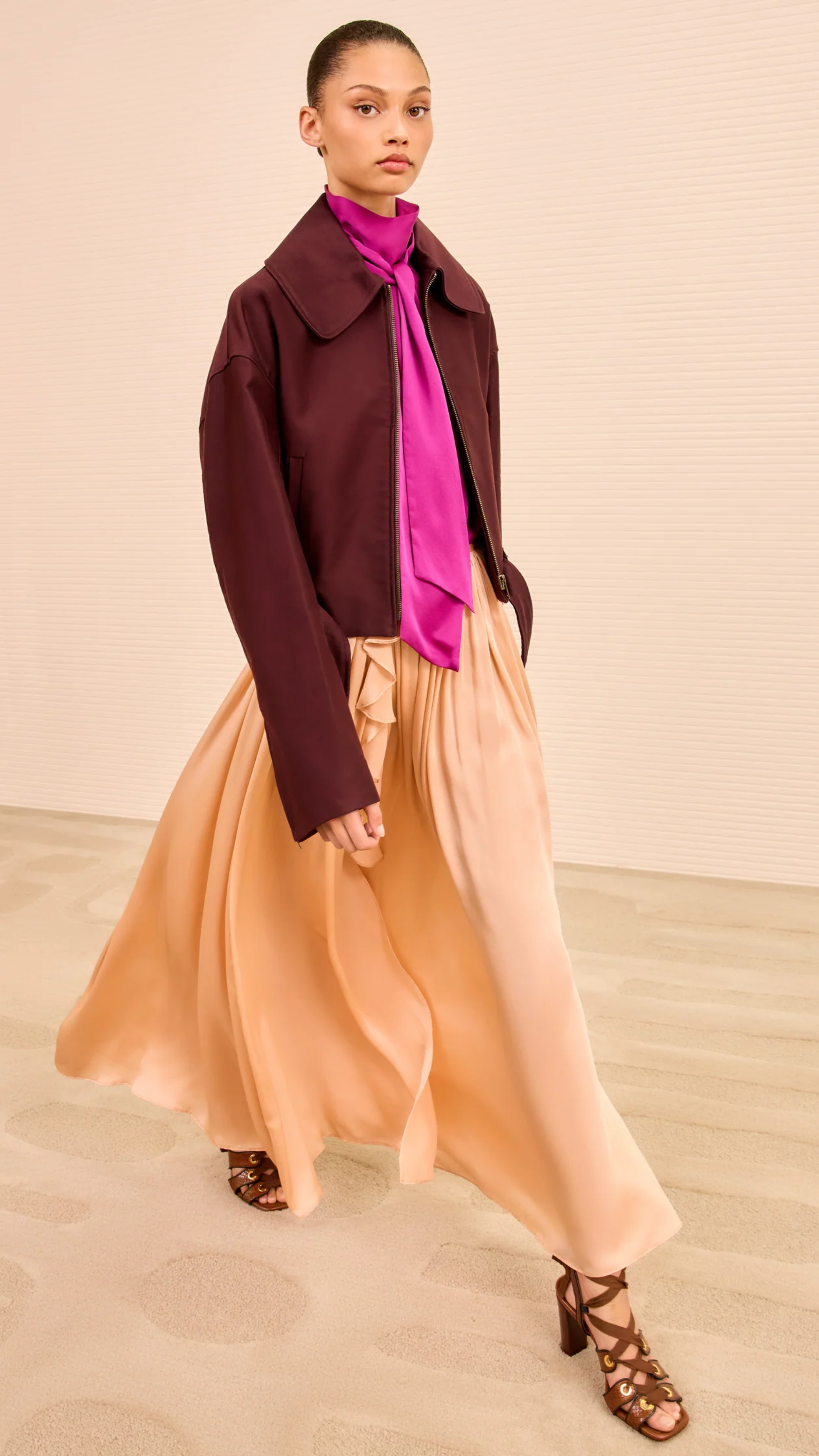 Ulla Johnson Signal Cropped Belted Jacket in Claret