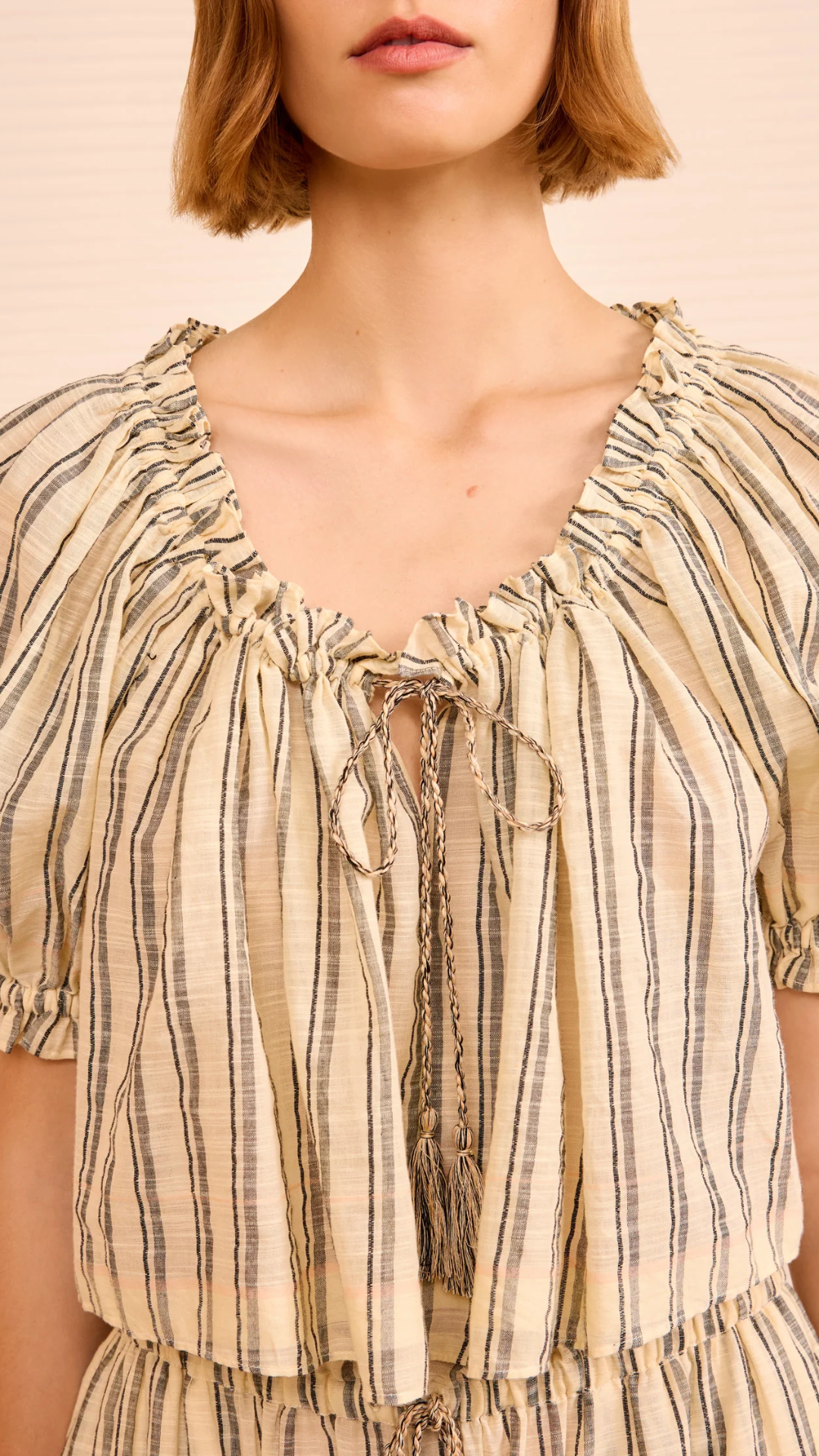 Ulla Johnson Paros Striped Top Coverup in Cowrie Stripe