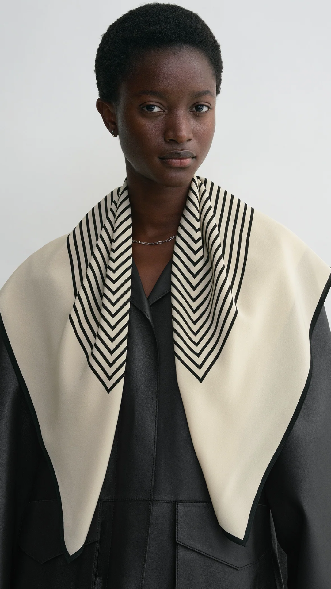 Toteme Centered Monogram Silk Scarf