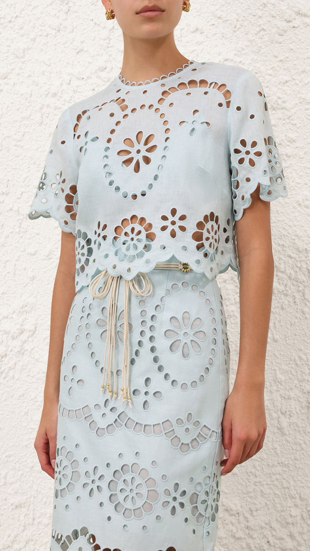 Zimmermann Awaken Embroidered Bodice in Mint