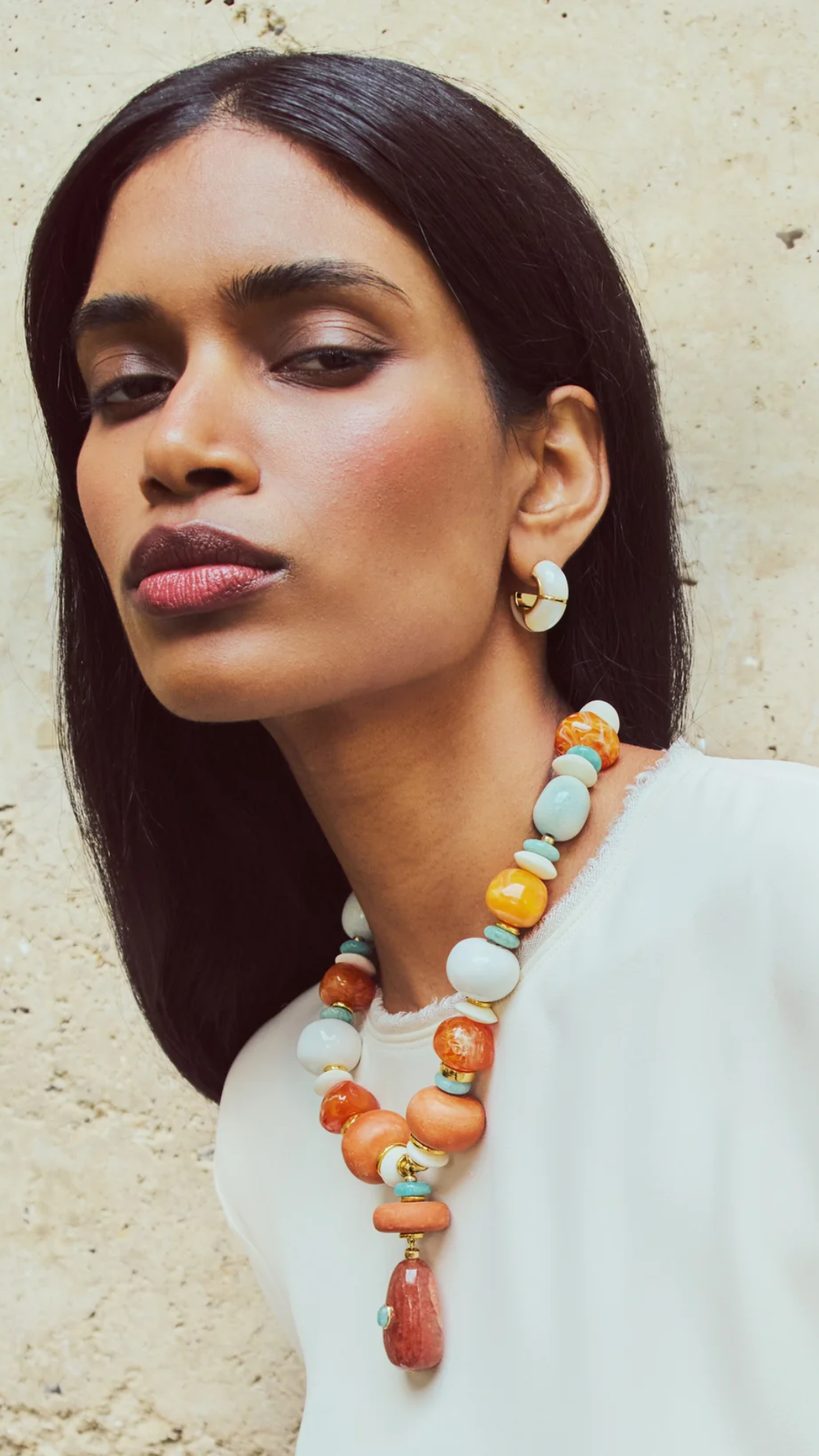 Lizzie Fortunato Zellige Hoops in Mother of Pearl