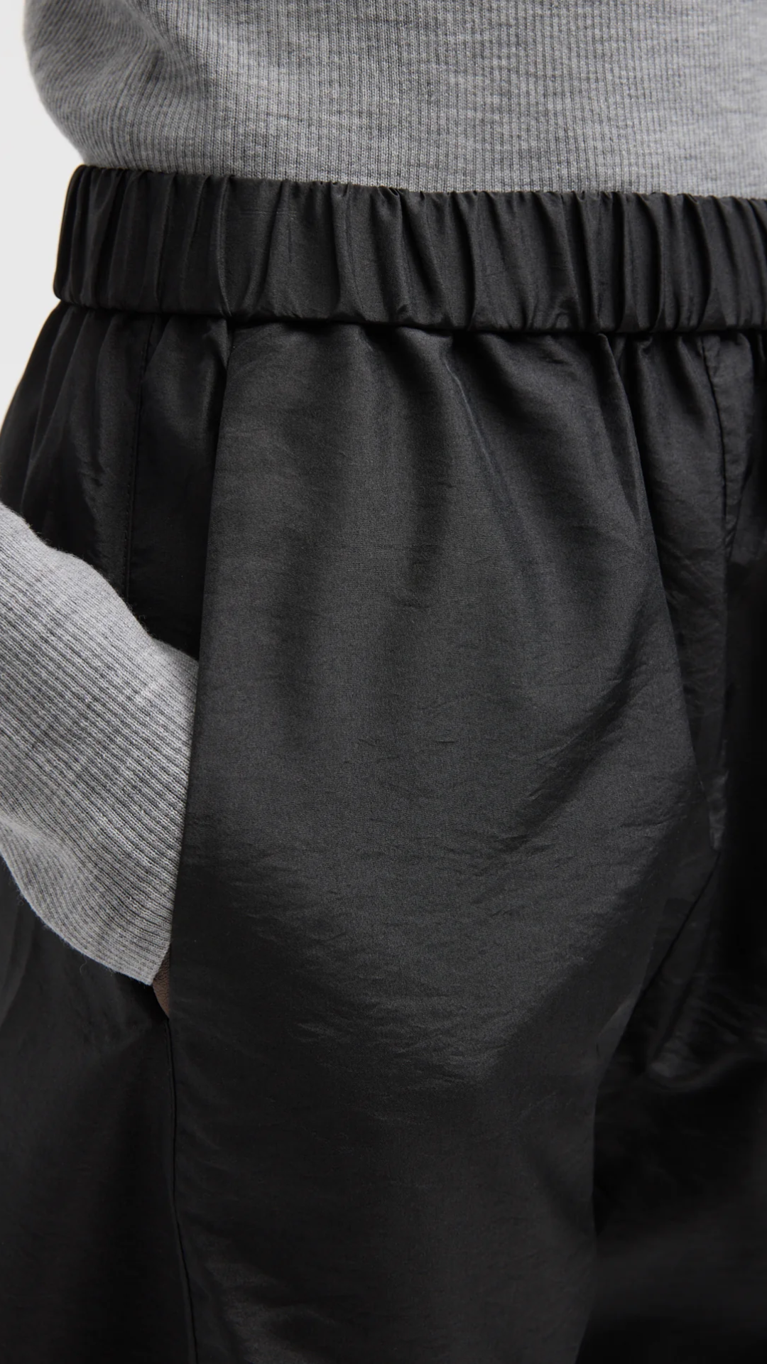 Tibi Crispy Nylon Winslow Pant in Black