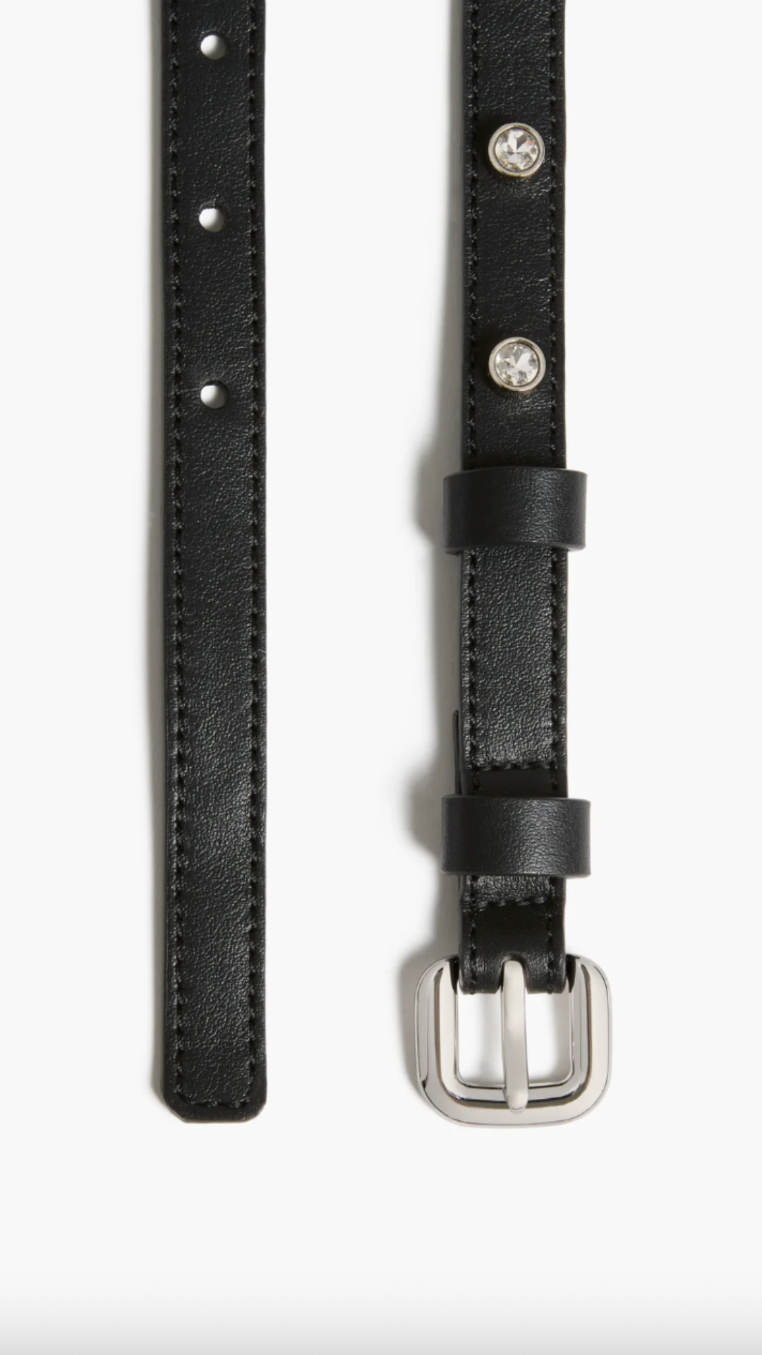 Altuzarra Skinny Belt with Studs in Black Crystal