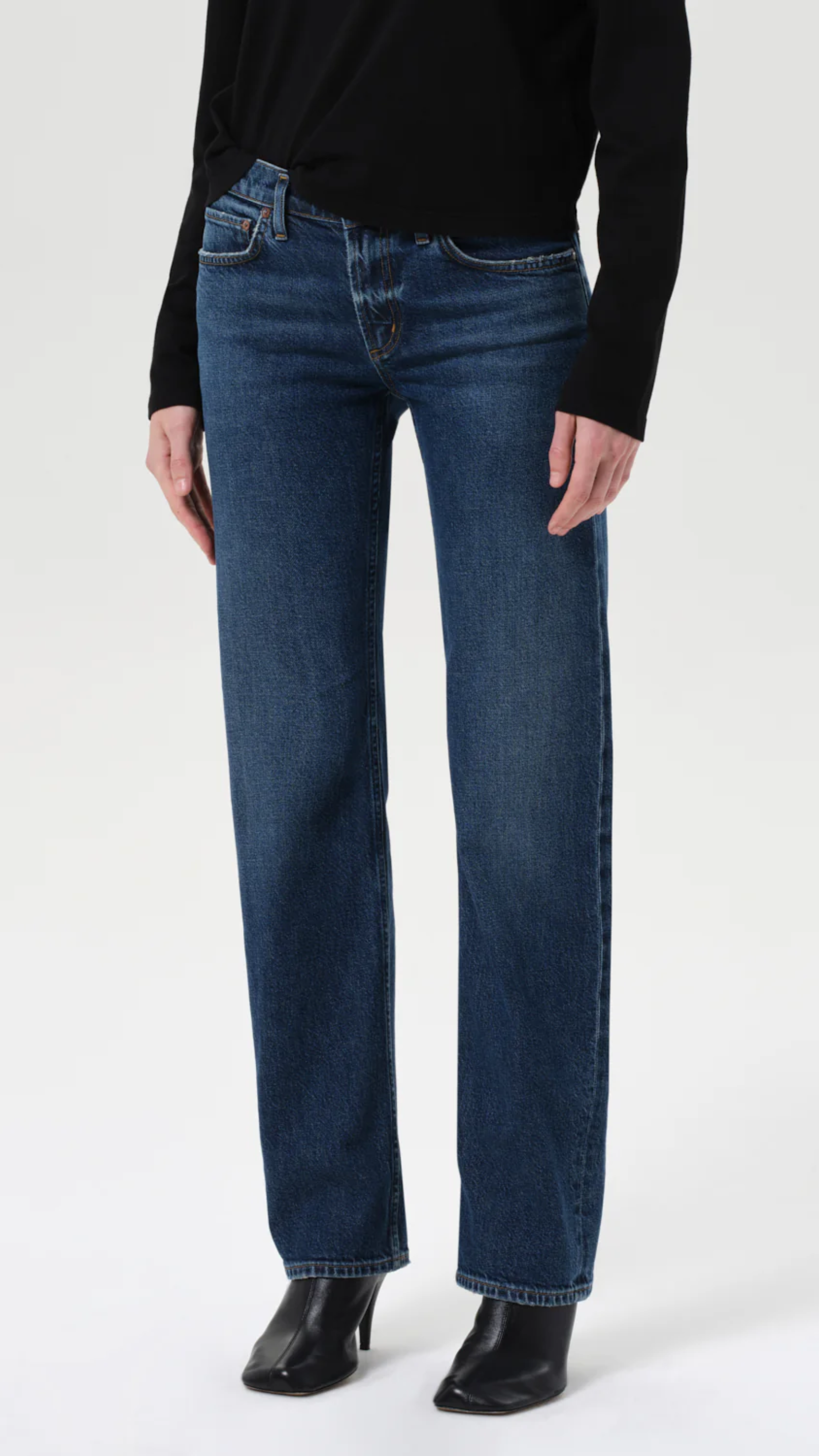 Agolde Low Rise Slim Jean in Slick