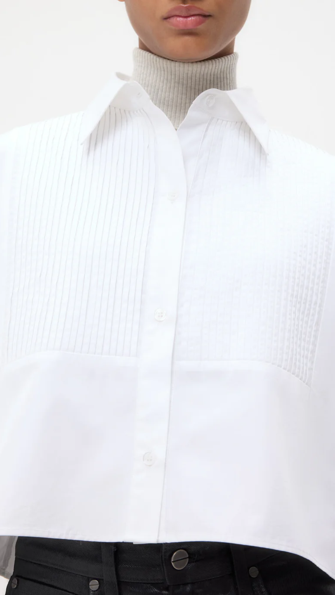 TWP Soon To Be Ex Shirt With Bib in White