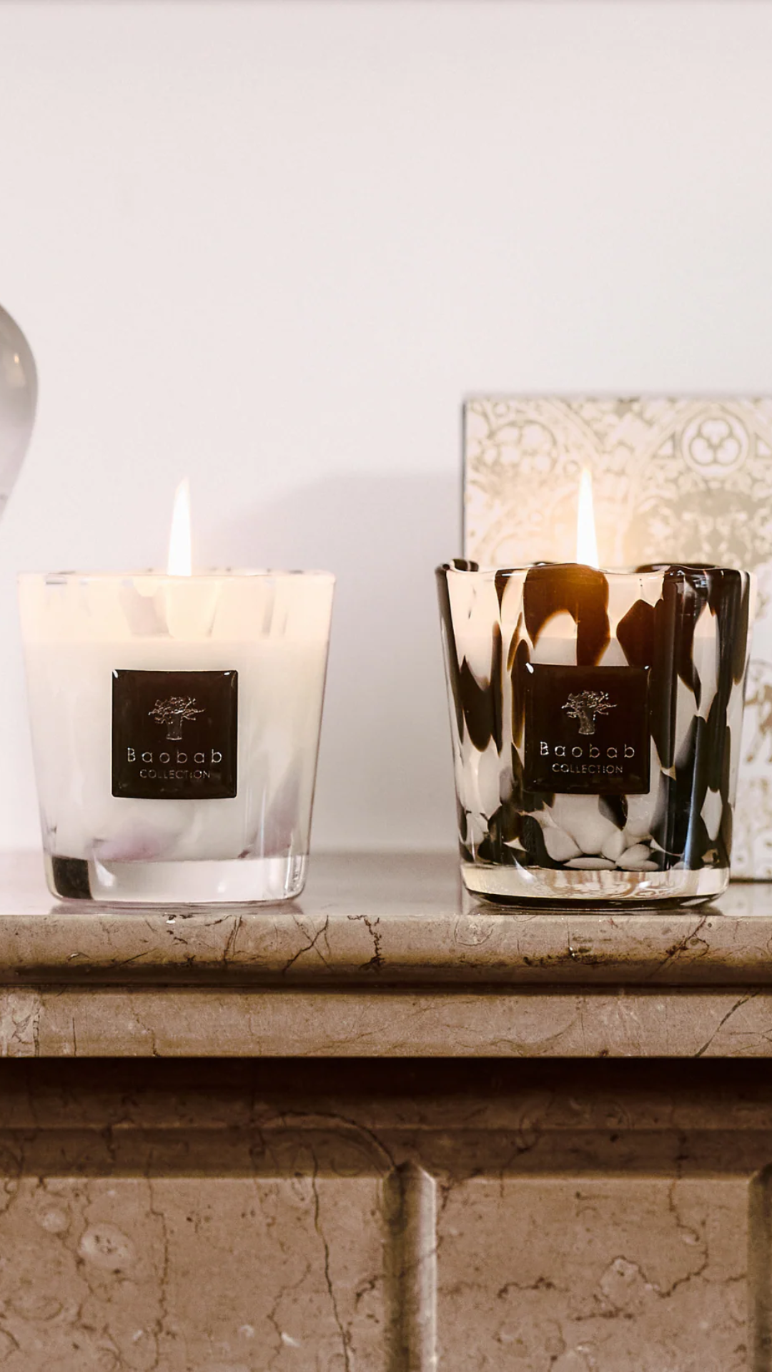 Baobab Pearls Candle Duo in Black and White