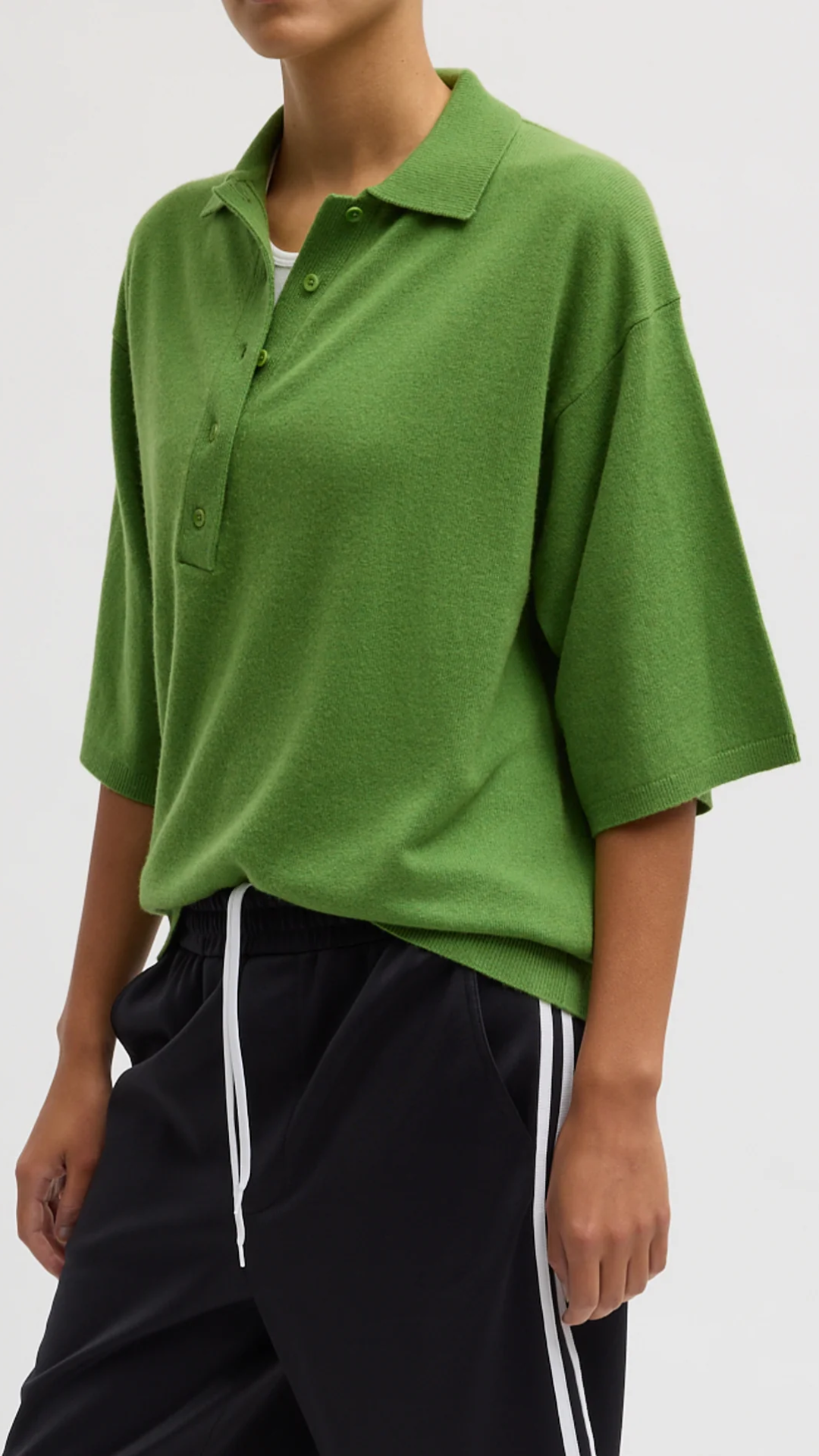 Tibi Oversized Easy T Polo in Avocado