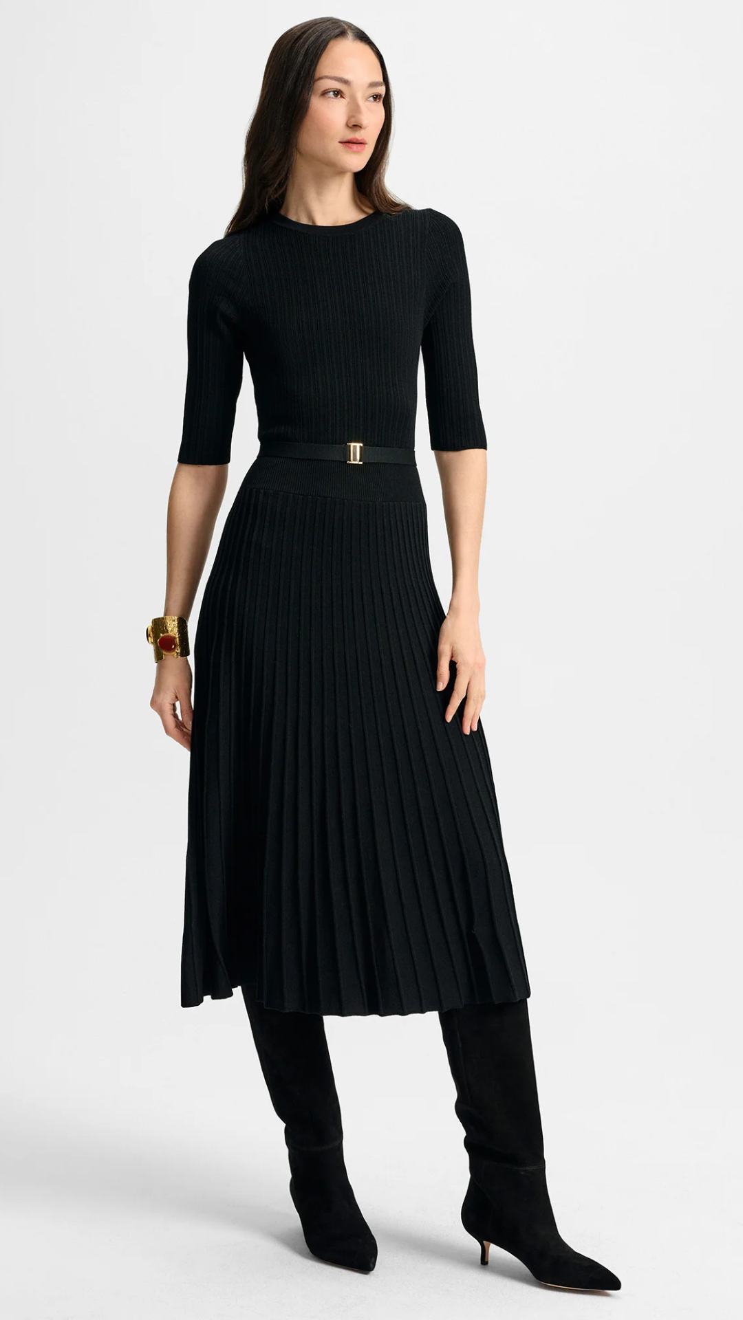 Veronica Beard Elthea Knit Dress in Black