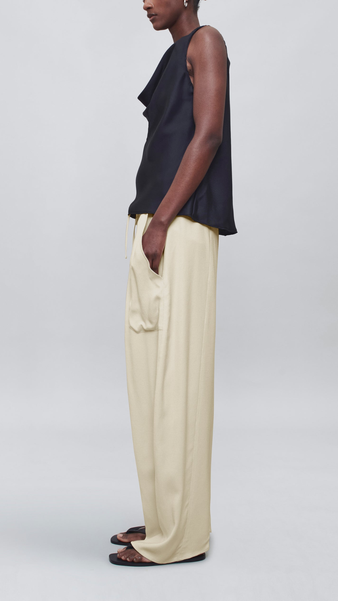 Kallmeyer Clemence Pant in Waffle Weave Blonde