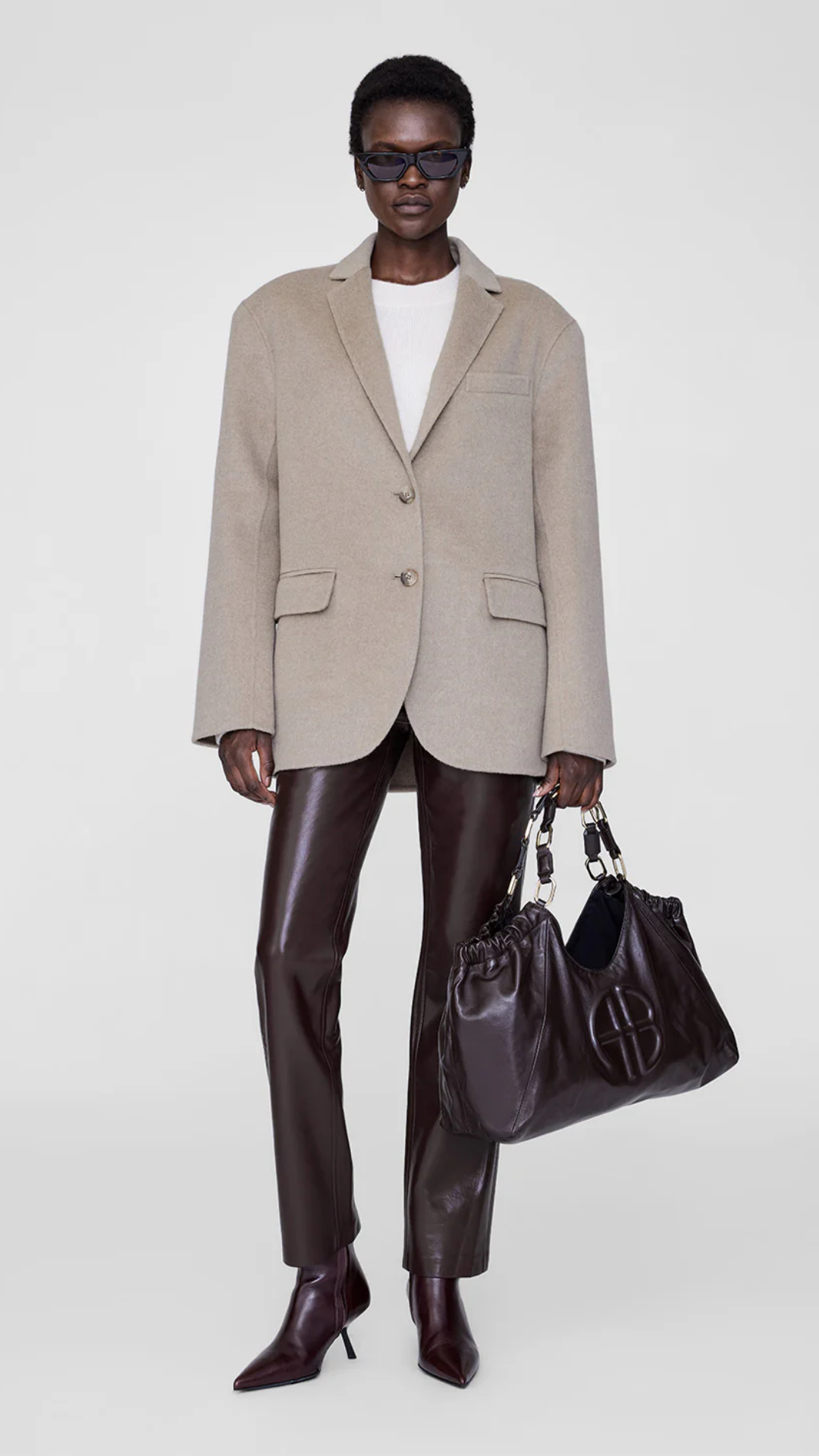 Anine Bing Quinn Blazer in Beige