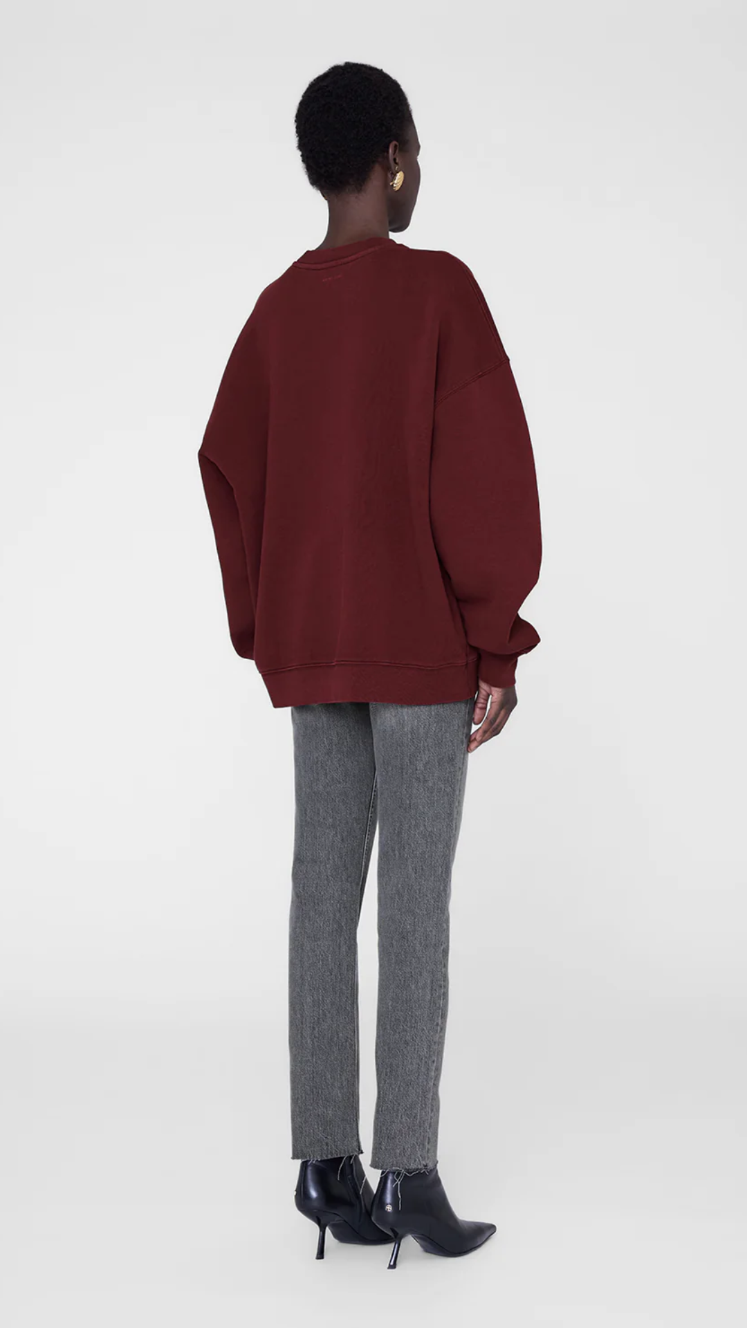 Anine Bing Miles Sweatshirt in Burgundy