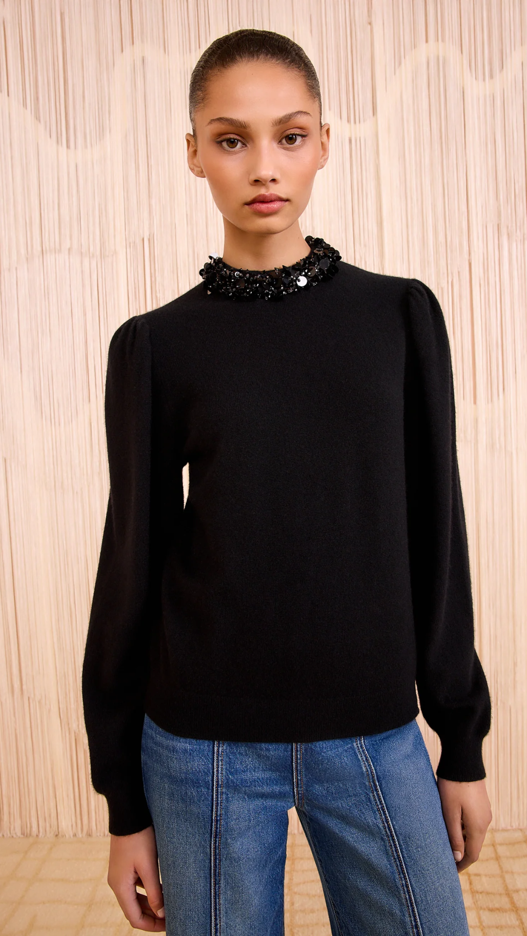 Ulla Johnson Kalani Pullover Sweater in Noir