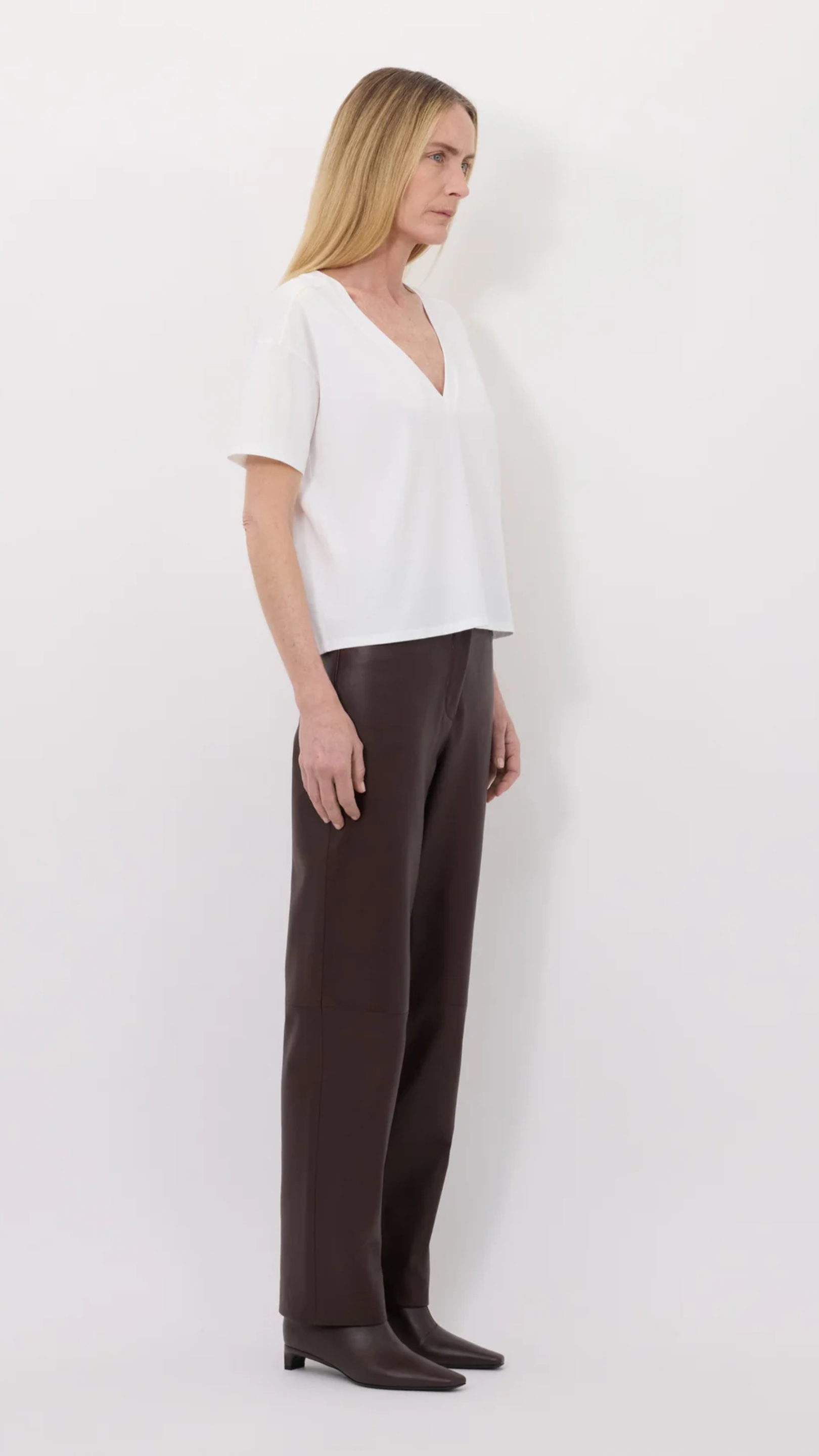 Loulou de Saison FAAA LDS V neck T-shirt in White