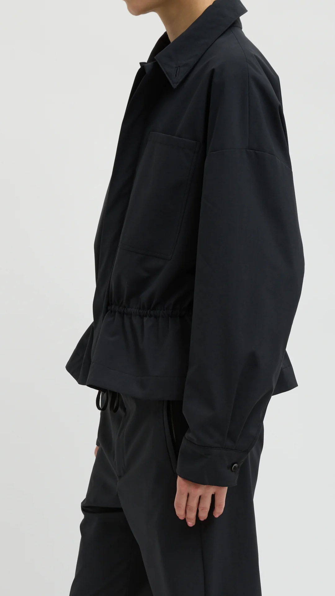 Tibi Tech Suiting Anorak Bomber Jacket in Black