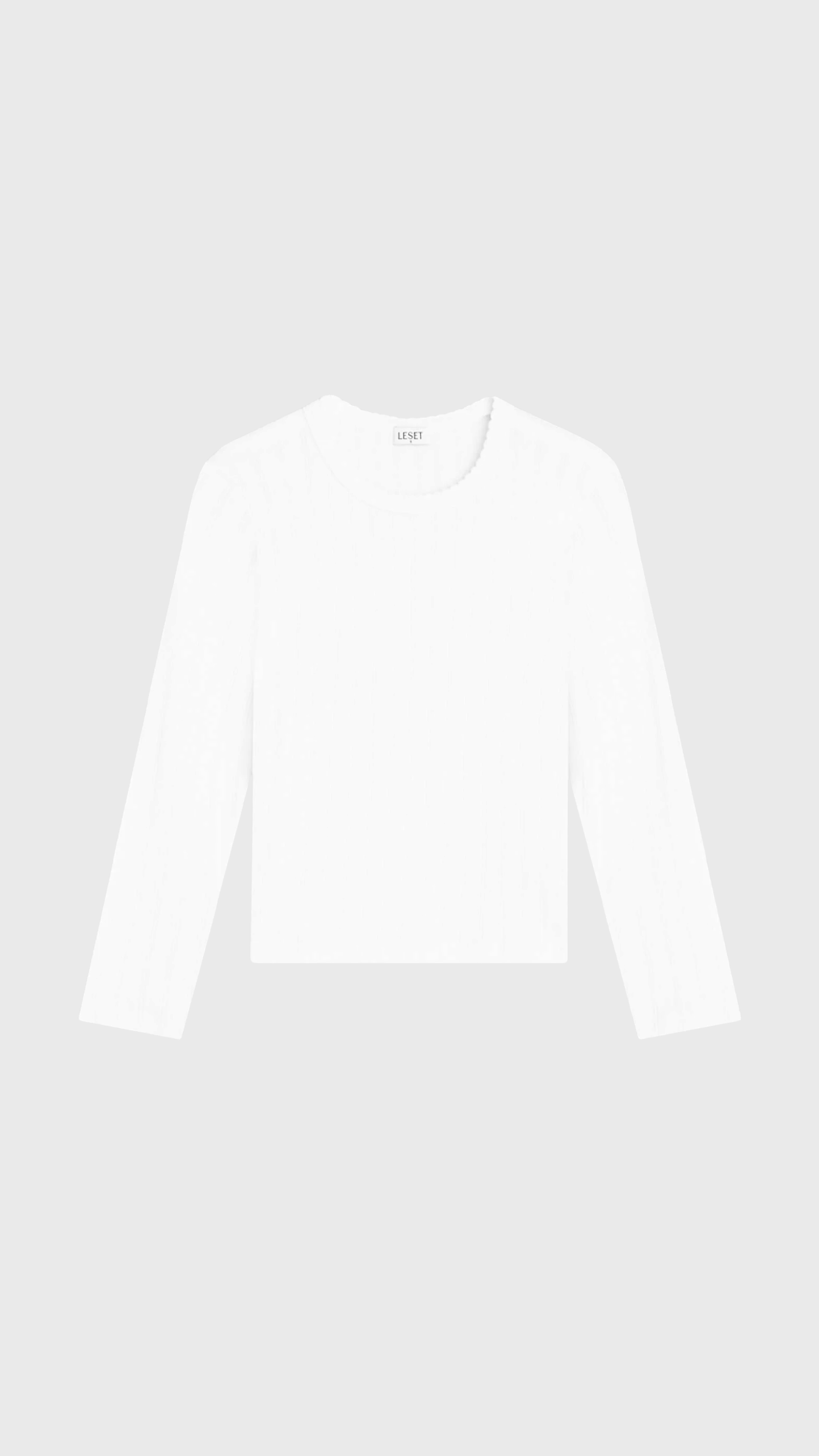 LESET Pointelle Slim Fit Long Sleeve in White
