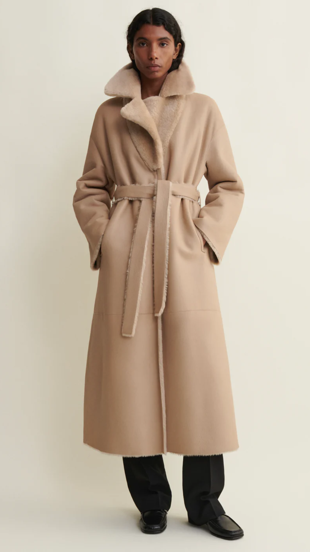 Arma Rien Sheepskin Coat in Sand
