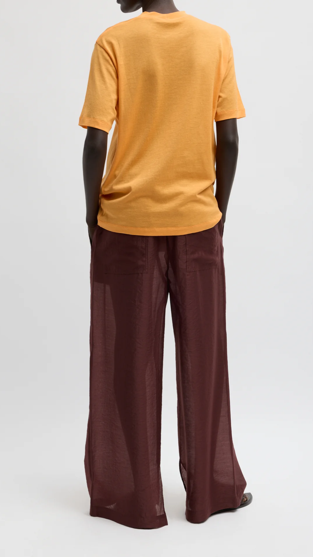 Tibi Summer Voile Stella Pant in Russett Brown