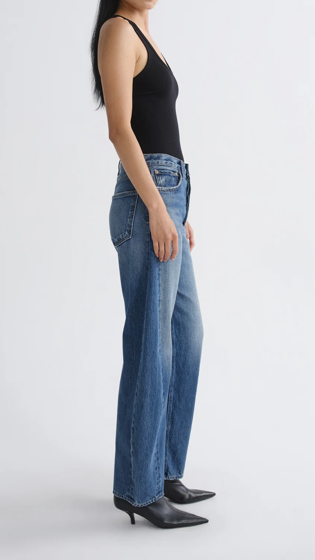 Agolde Luna High Rise Pieced Tapered Jean in Logical