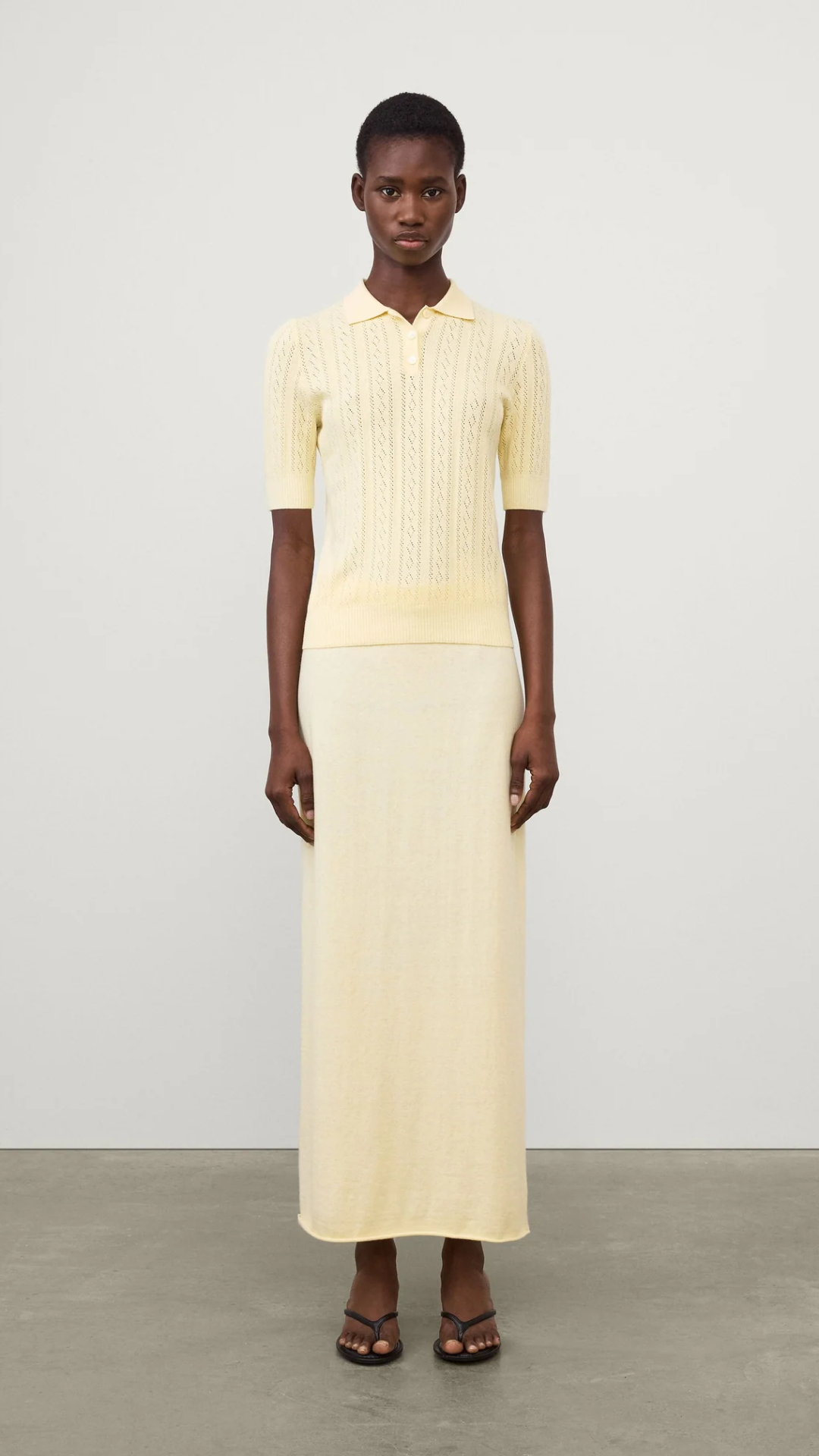 Lisa Yang Cristine Polo Sweater in Limone