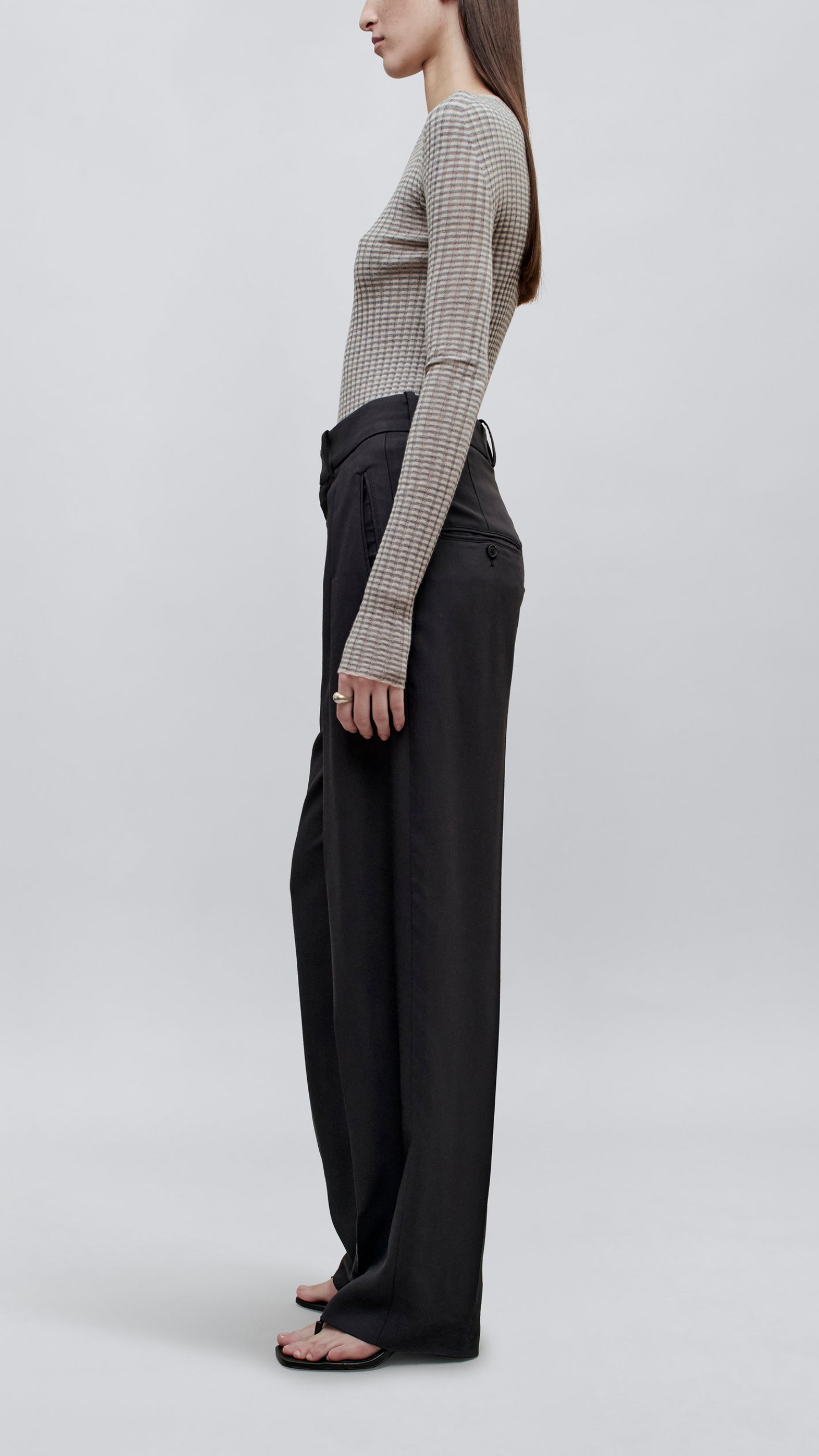 Kallmeyer Fabi Superfine Merino Fitted Long Sleeve in Heather Grey