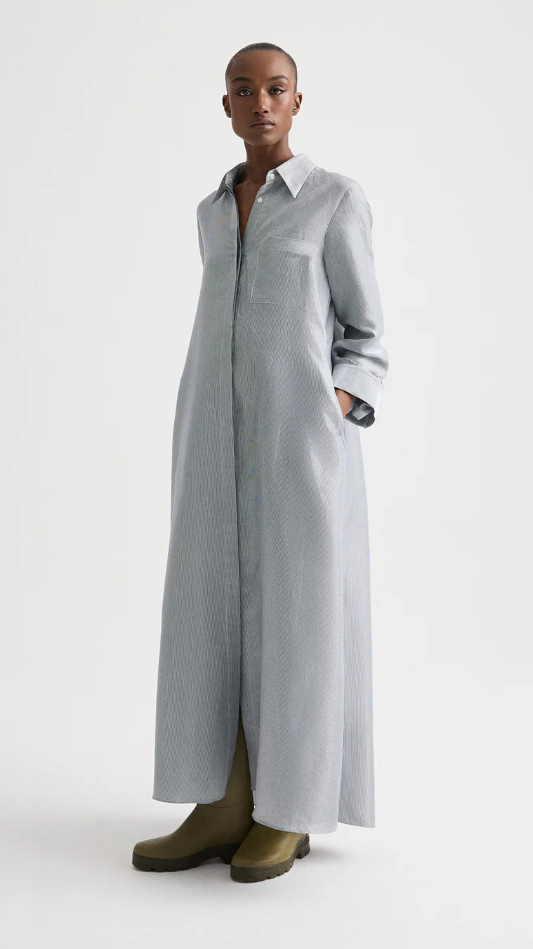 TWP Jenny's Gown in White/Blue