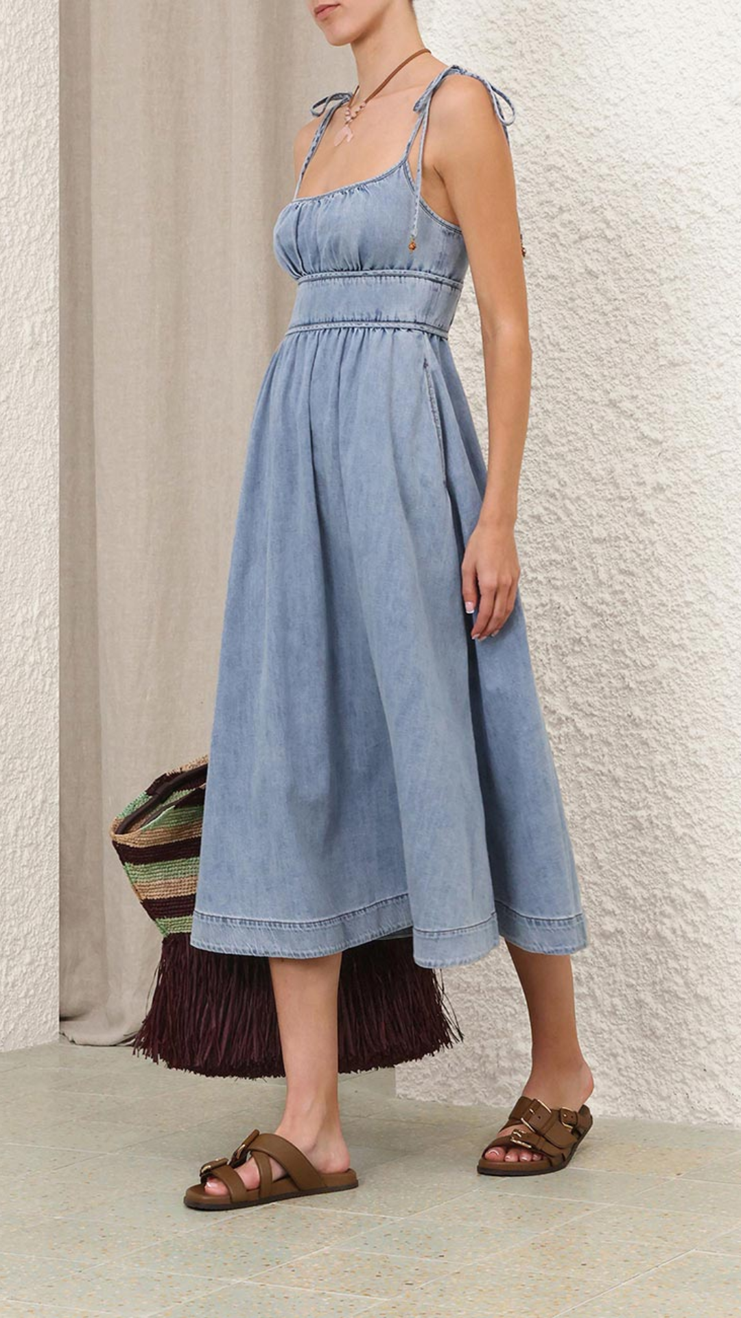 Zimmermann Wanderlust Picnic Dress in Skylark