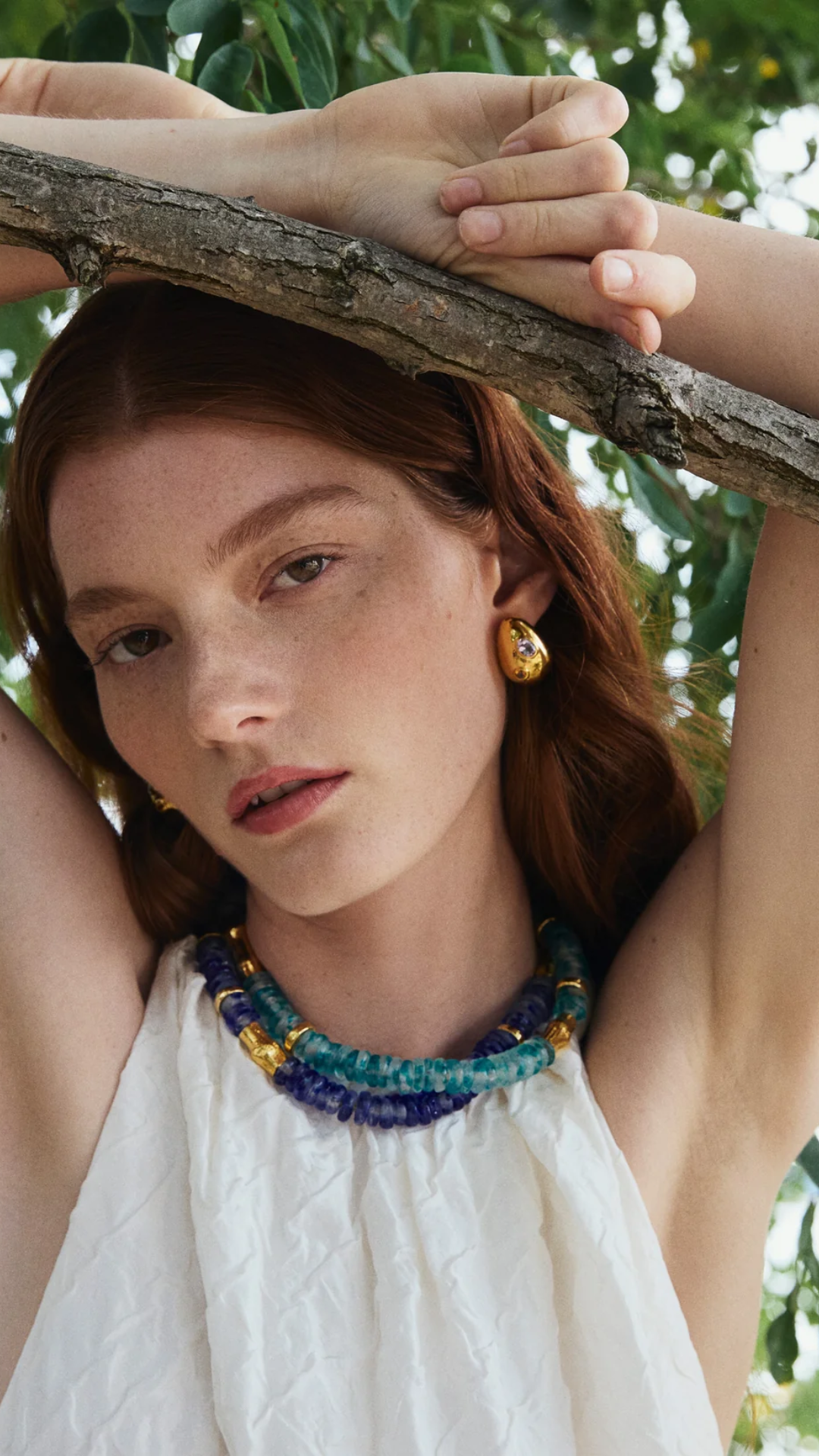 Lizzie Fortunato Mini Arp Earrings in Studded Gold