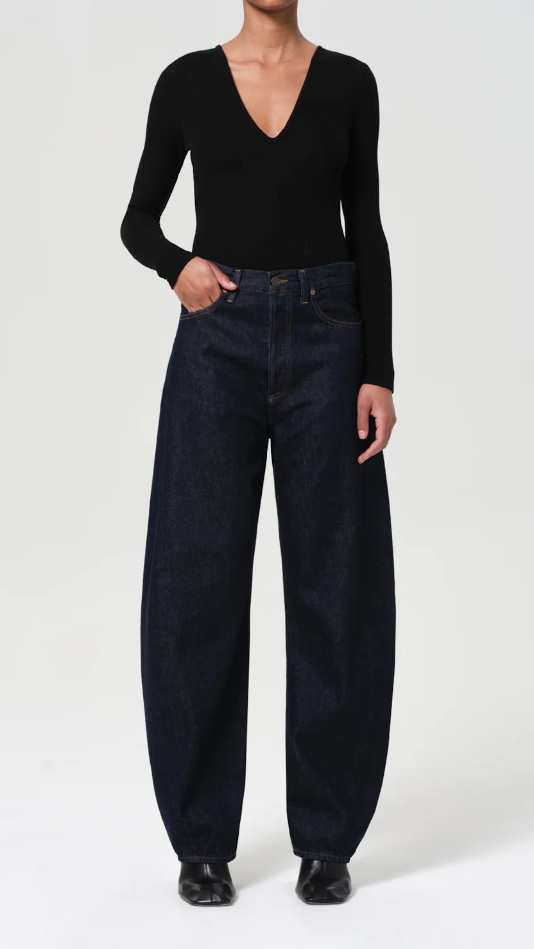 Agolde Luna High Rise Pieced Taper Jean in Rinse