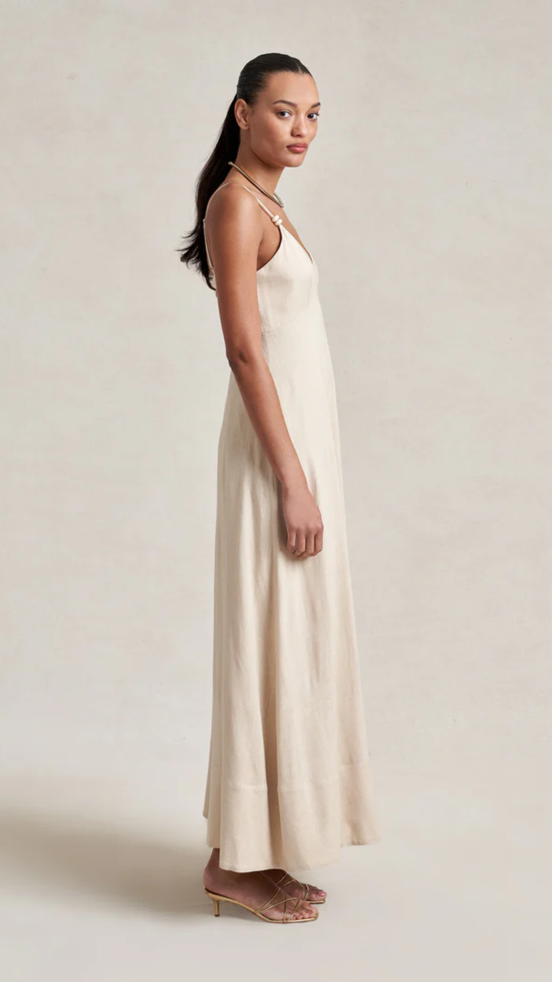 La Ligne Linen Maxi Dress in Sand