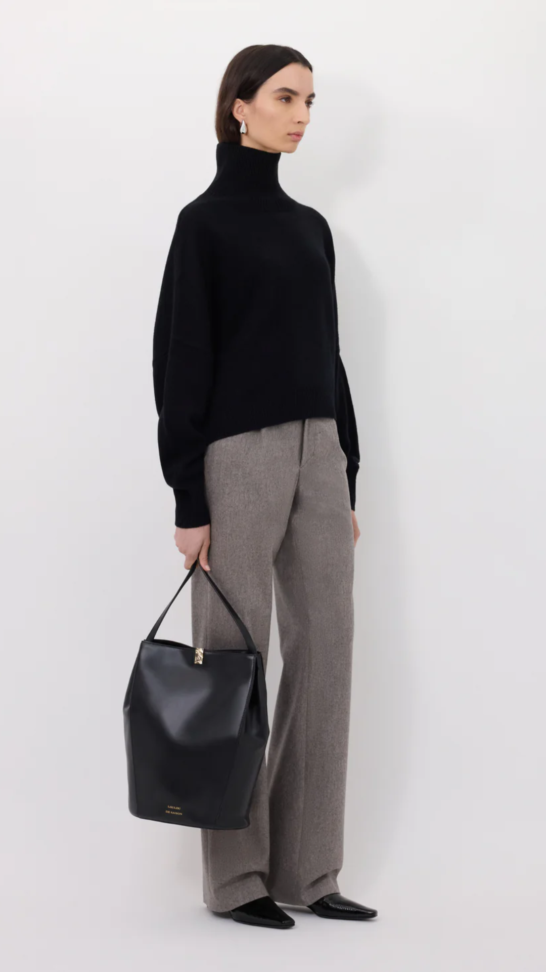 LouLou de Saison Luke Stand Collar Sweater in Black