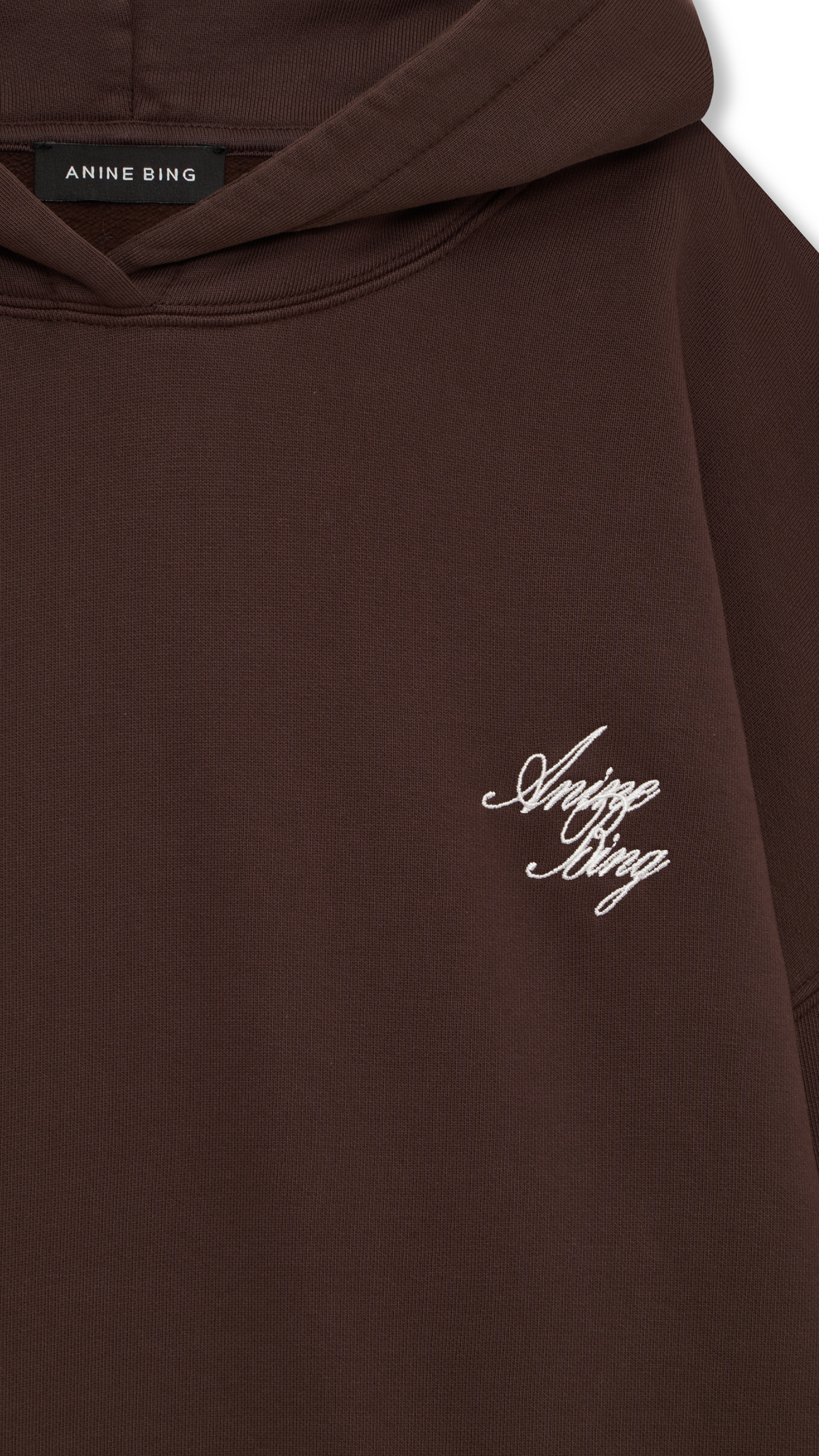 Anine Bing Harvey Monogram Sweatshirt in Chocolate Brown