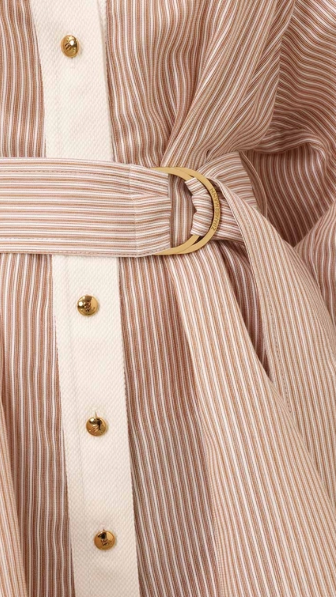 Zimmermann Hypnotic Tuck Mini Dress in Tan Stripe