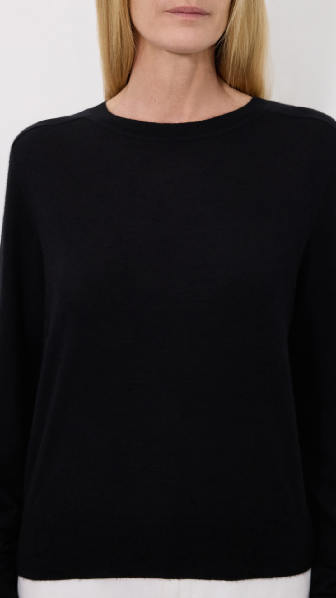 LouLou de Saison Angus Fine Knit Sweater in Black