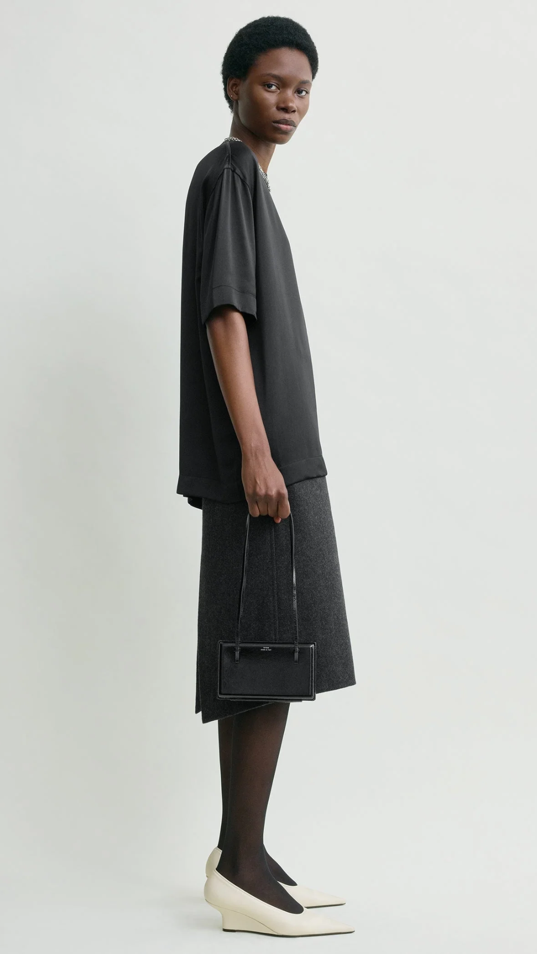 Toteme Satin Tee in Black